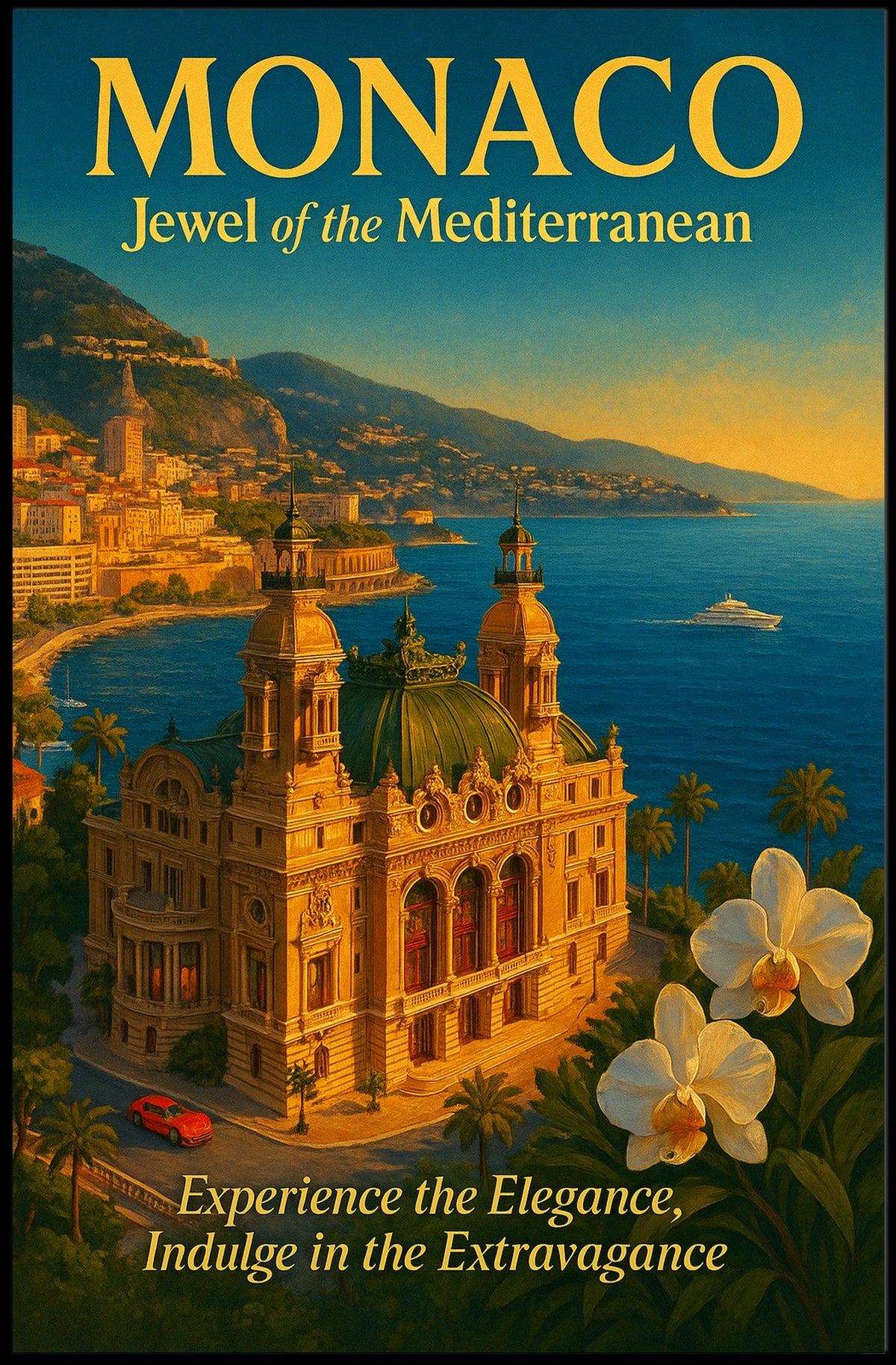 Monaco Jewel of the Mediterranean Poster