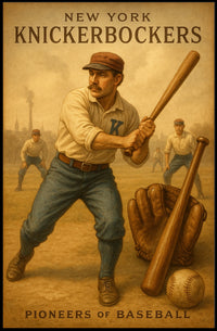New York Knickerbockers Pioneers Poster Vintage Wall Art