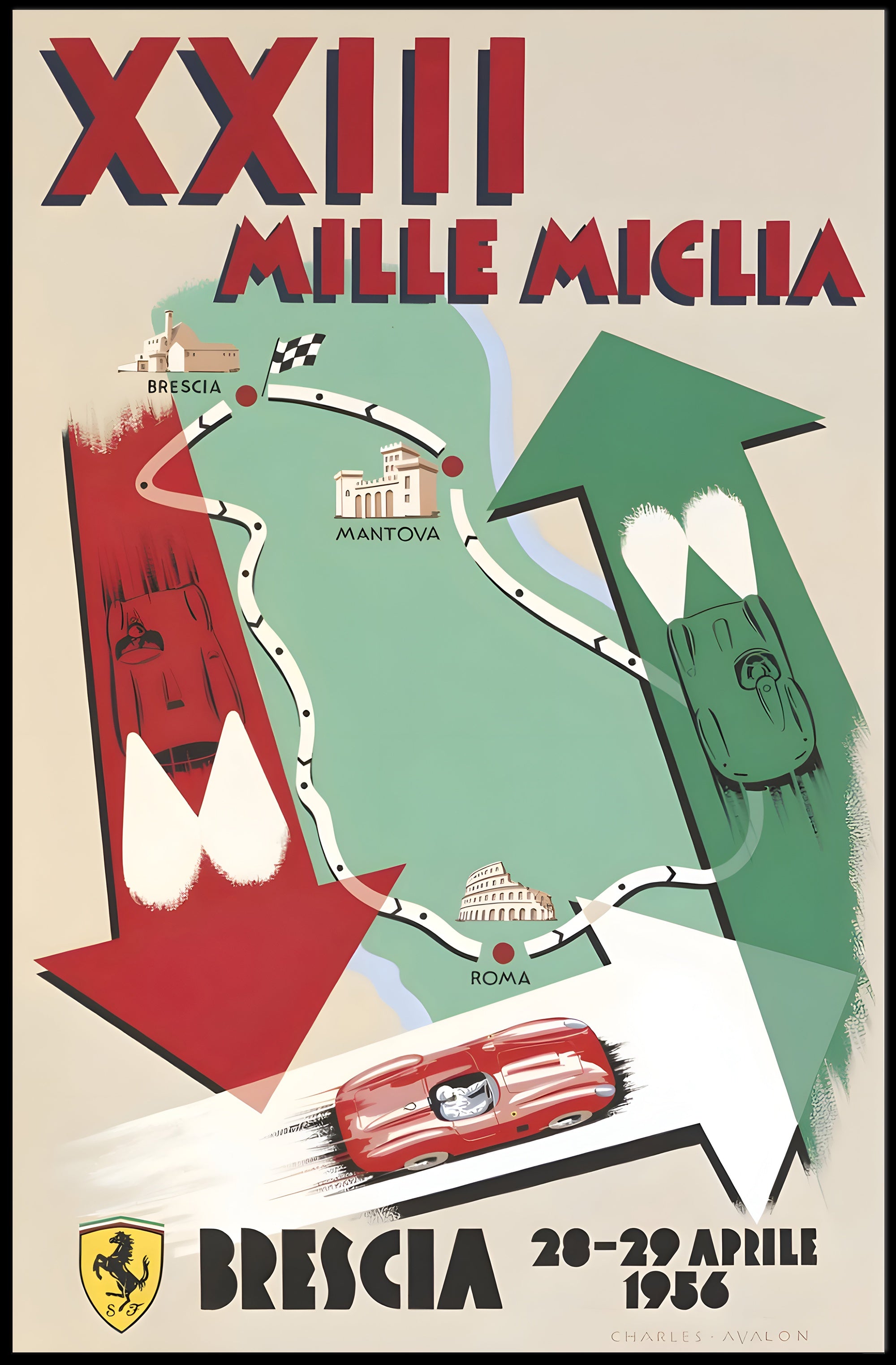 XXIII Mille Miglia Race Poster