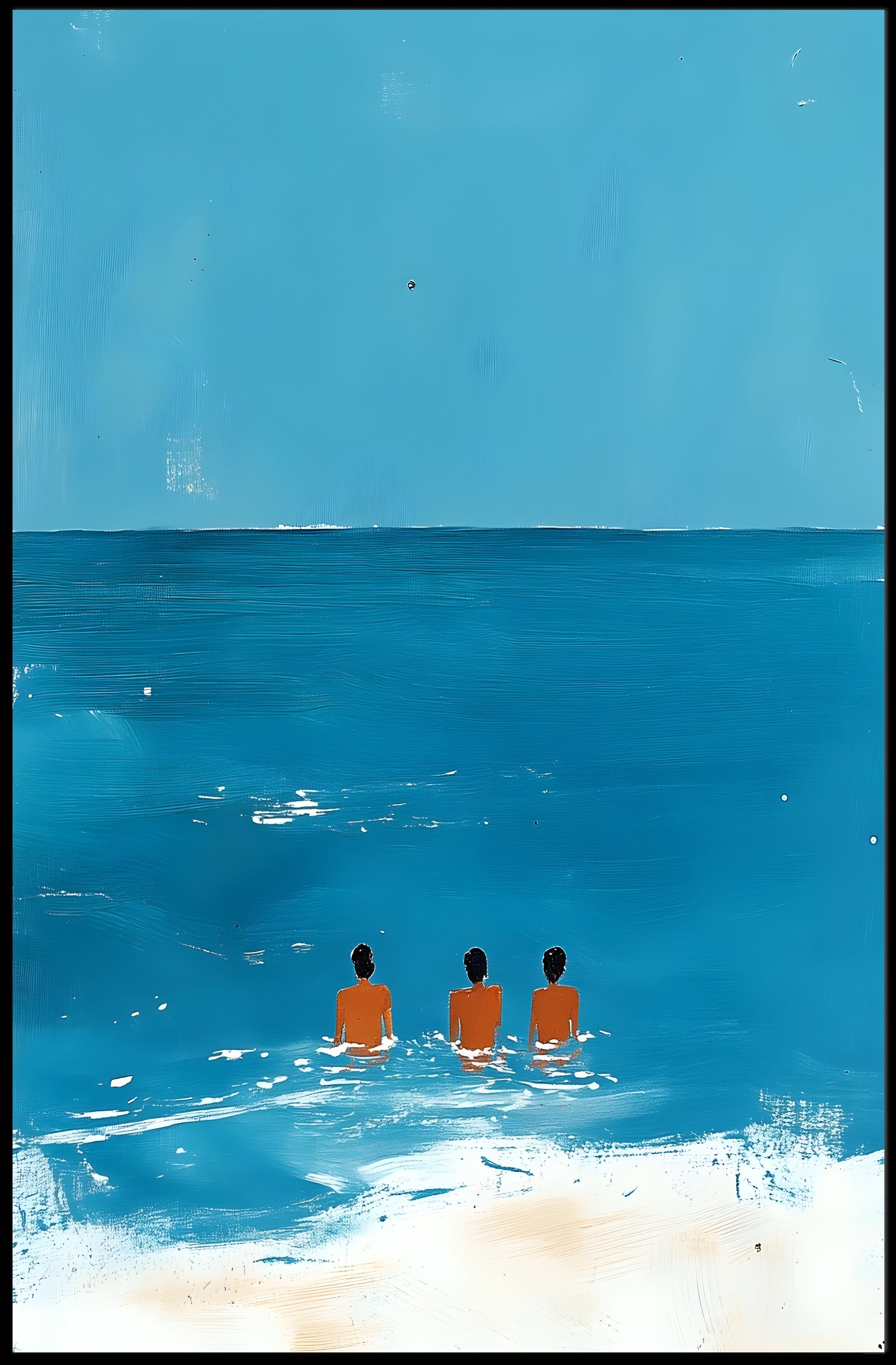 Ocean Trio Coastal Poster Minimalist Beach Wall Art