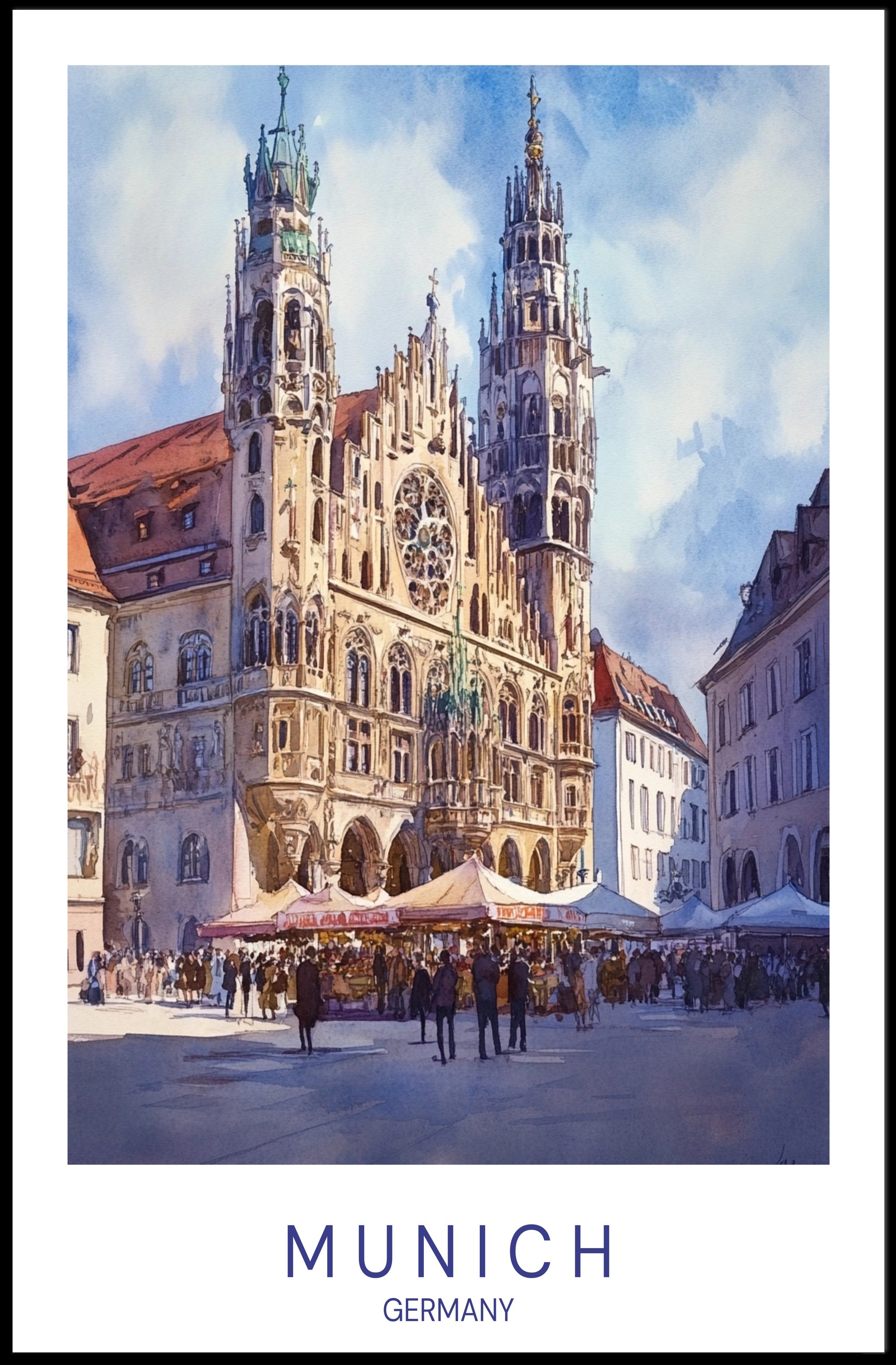 Munich Architectural Landmark Poster PosterGoat