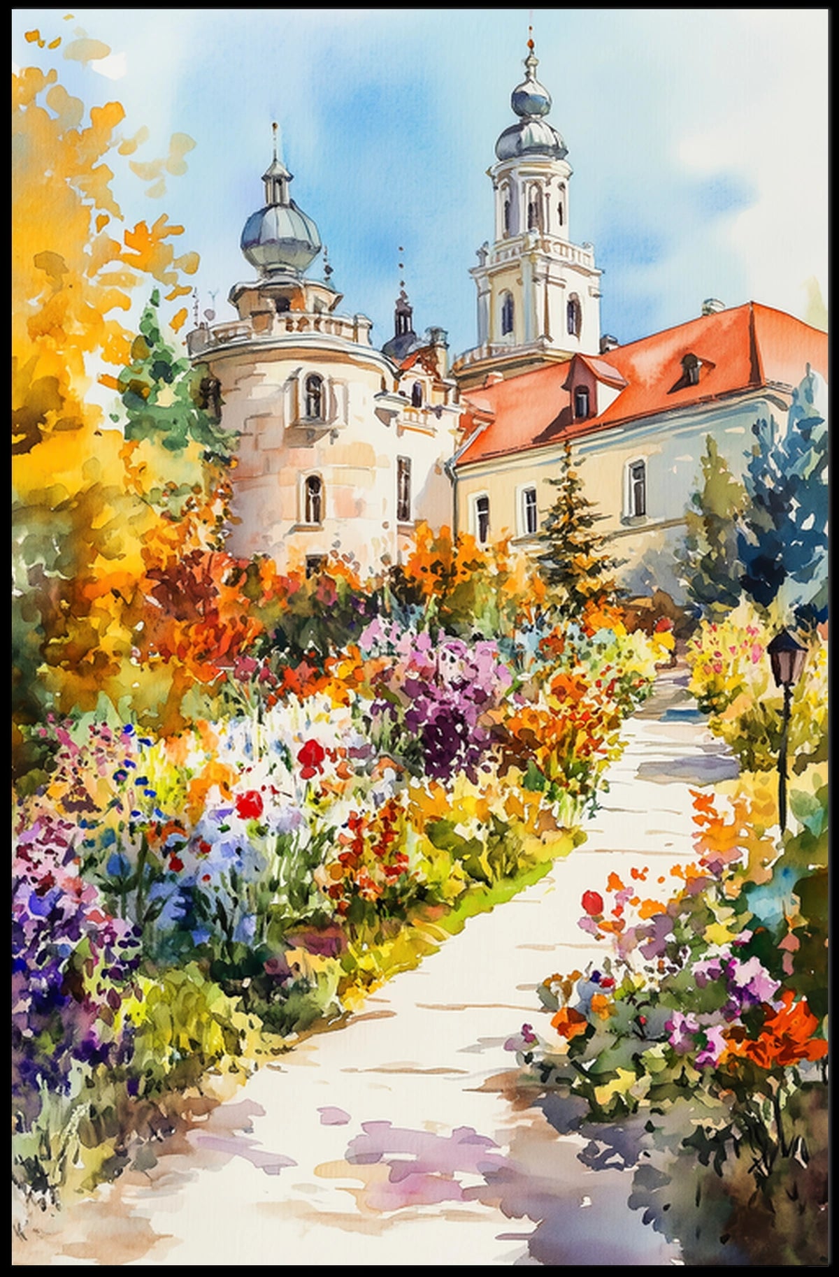 Belarus Nesvizh Castle Gardens Poster