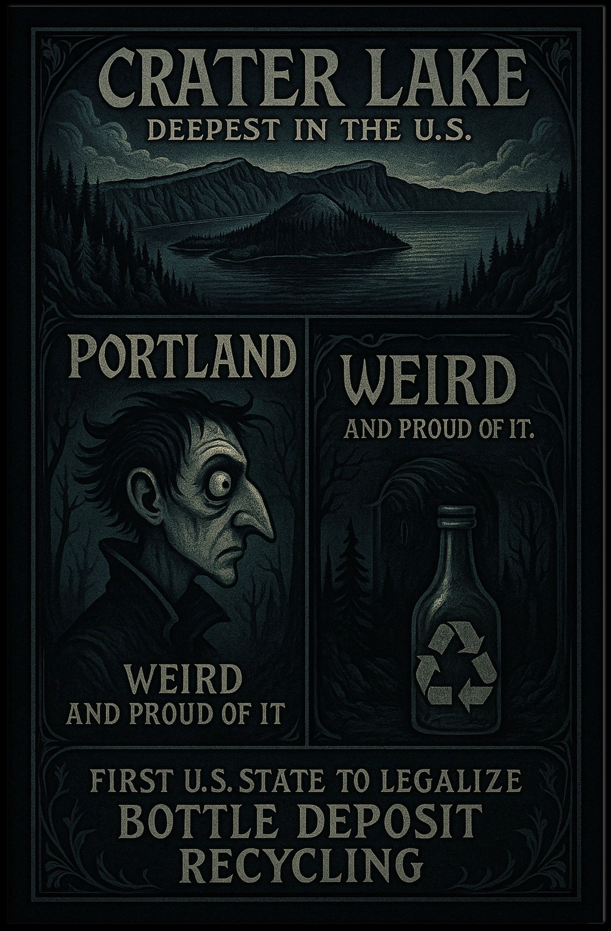 Crater Lake And PortlandS Unique Charm Poster