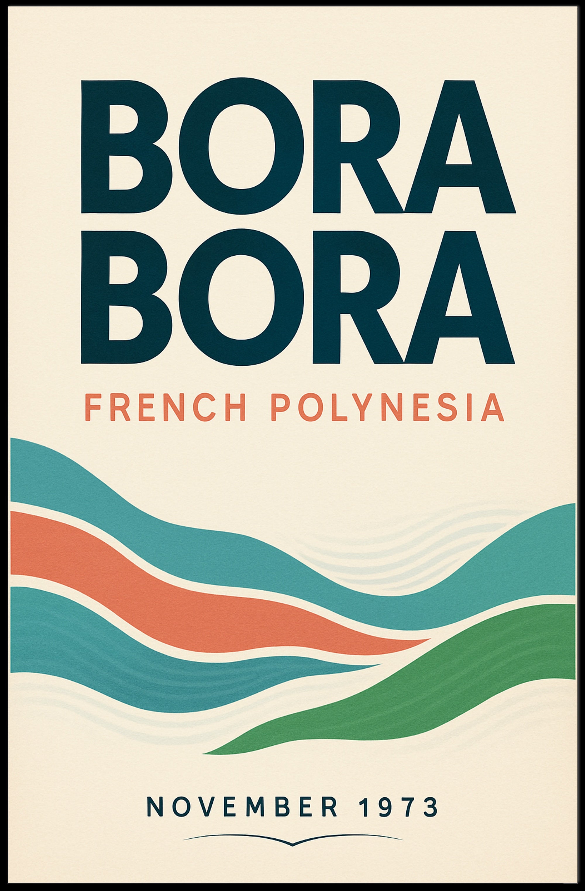 Bora Bora 1973 Vintage Travel Poster PosterGoat