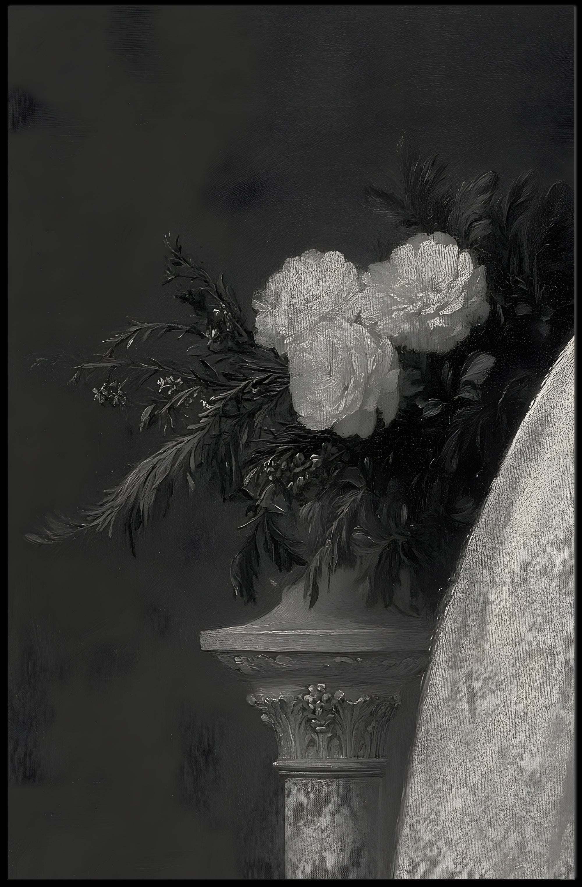 Classical Elegance with Decorative Column Artistic Poster PosterGoat