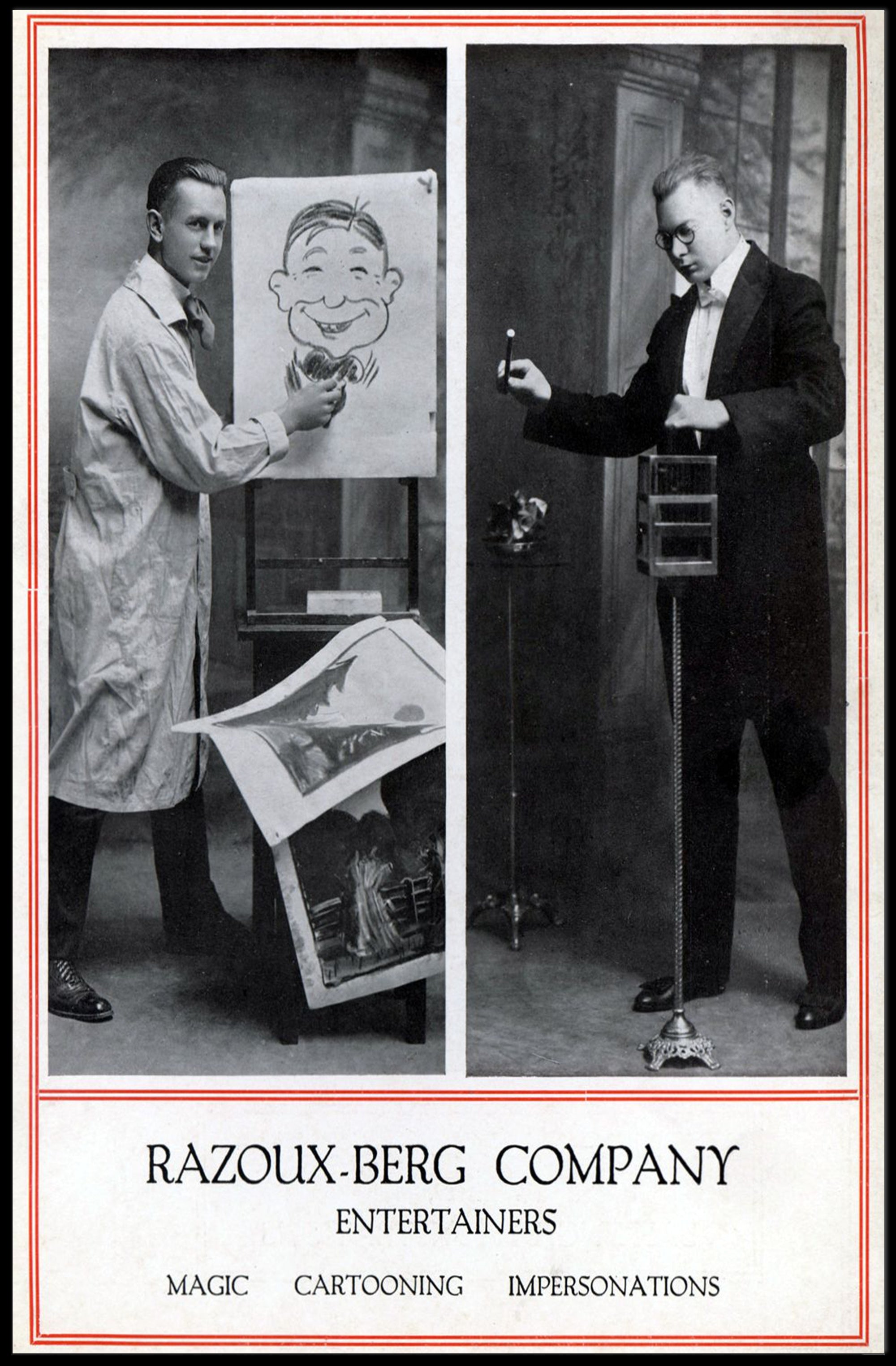 Early 20th-Century Entertainment Magic and Cartooning Poster