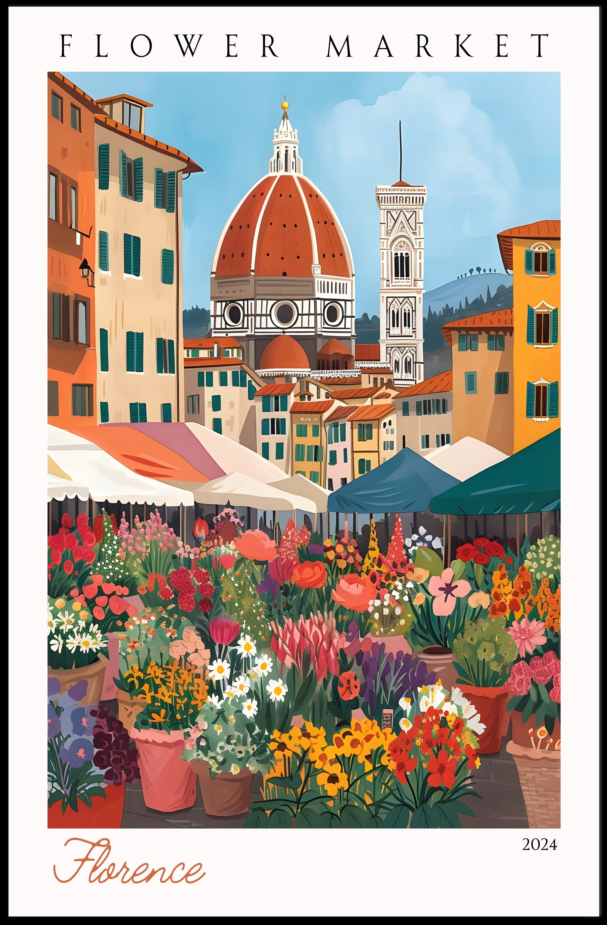 Florence Flower Market 2024 Poster PosterGoat