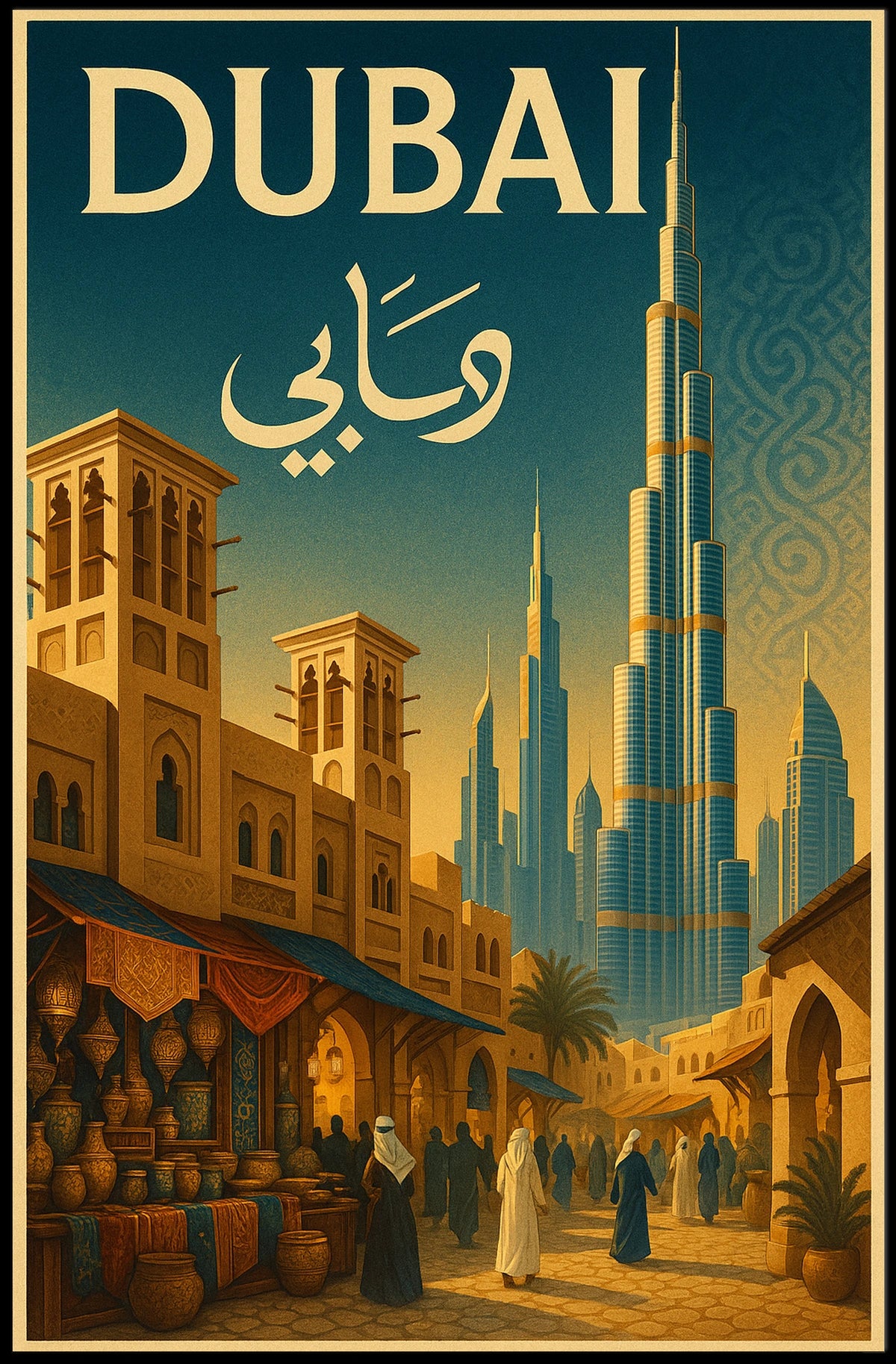 Discover Dubai Poster A Blend Of Tradition And Modernity
