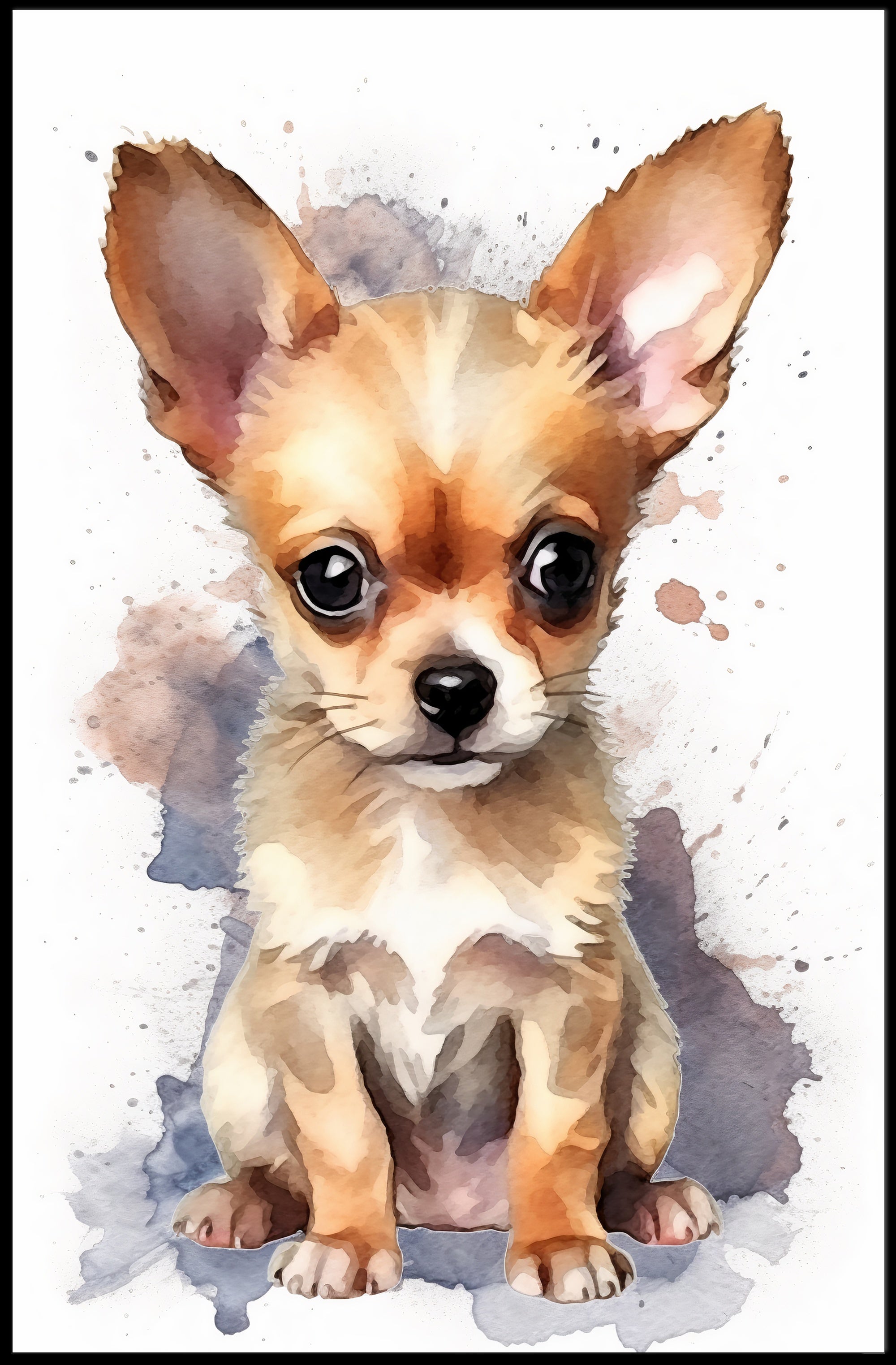 Chihuahua Watercolor Portrait Poster Art Print