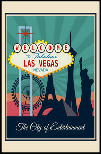 Iconic Las Vegas Landmarks Travel Poster