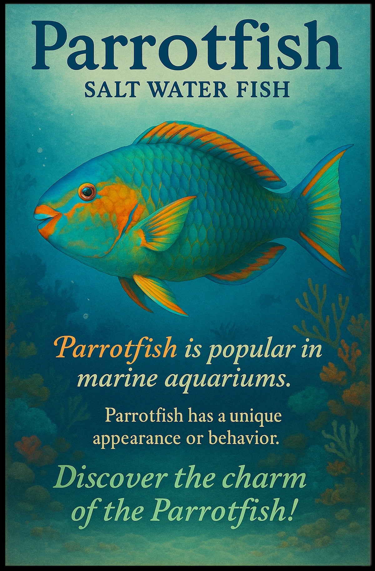 Discover the Charm of the Parrotfish Poster
