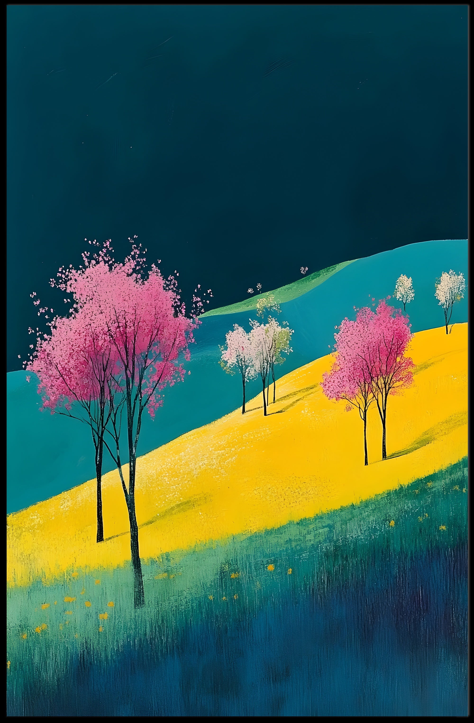 Spring Landscape Poster Vibrant Colorful Modern Print
