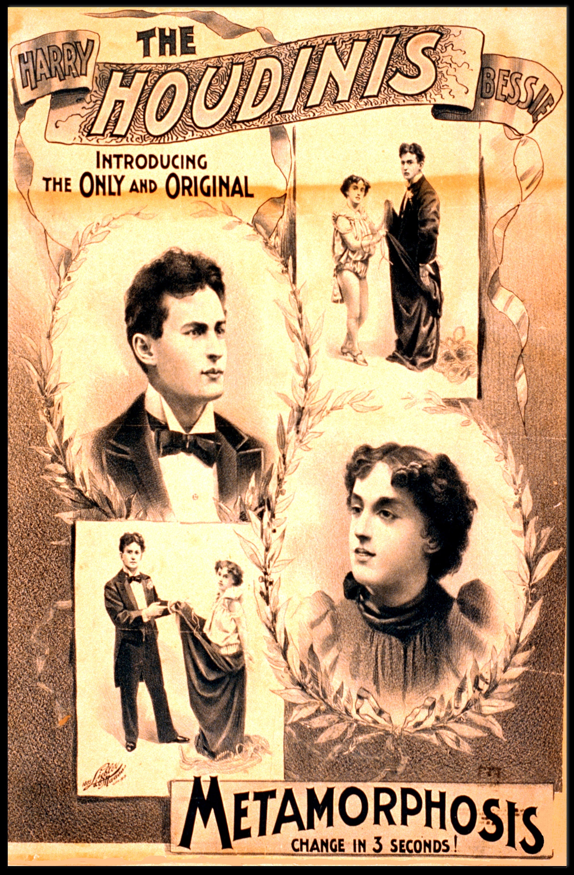 The Houdinis Magic Show Vintage Historical Poster