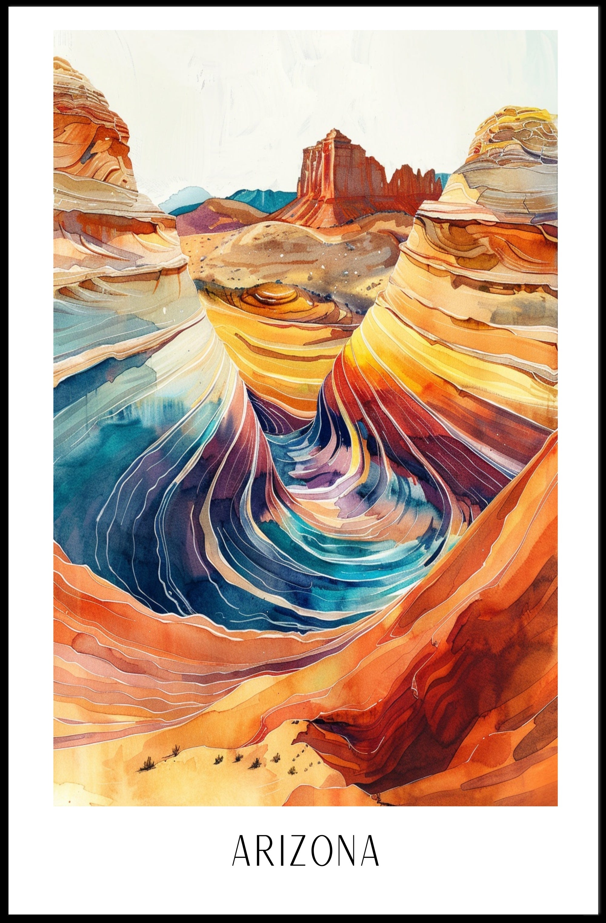 Arizona Desert Art: Vibrant National Park Poster PosterGoat