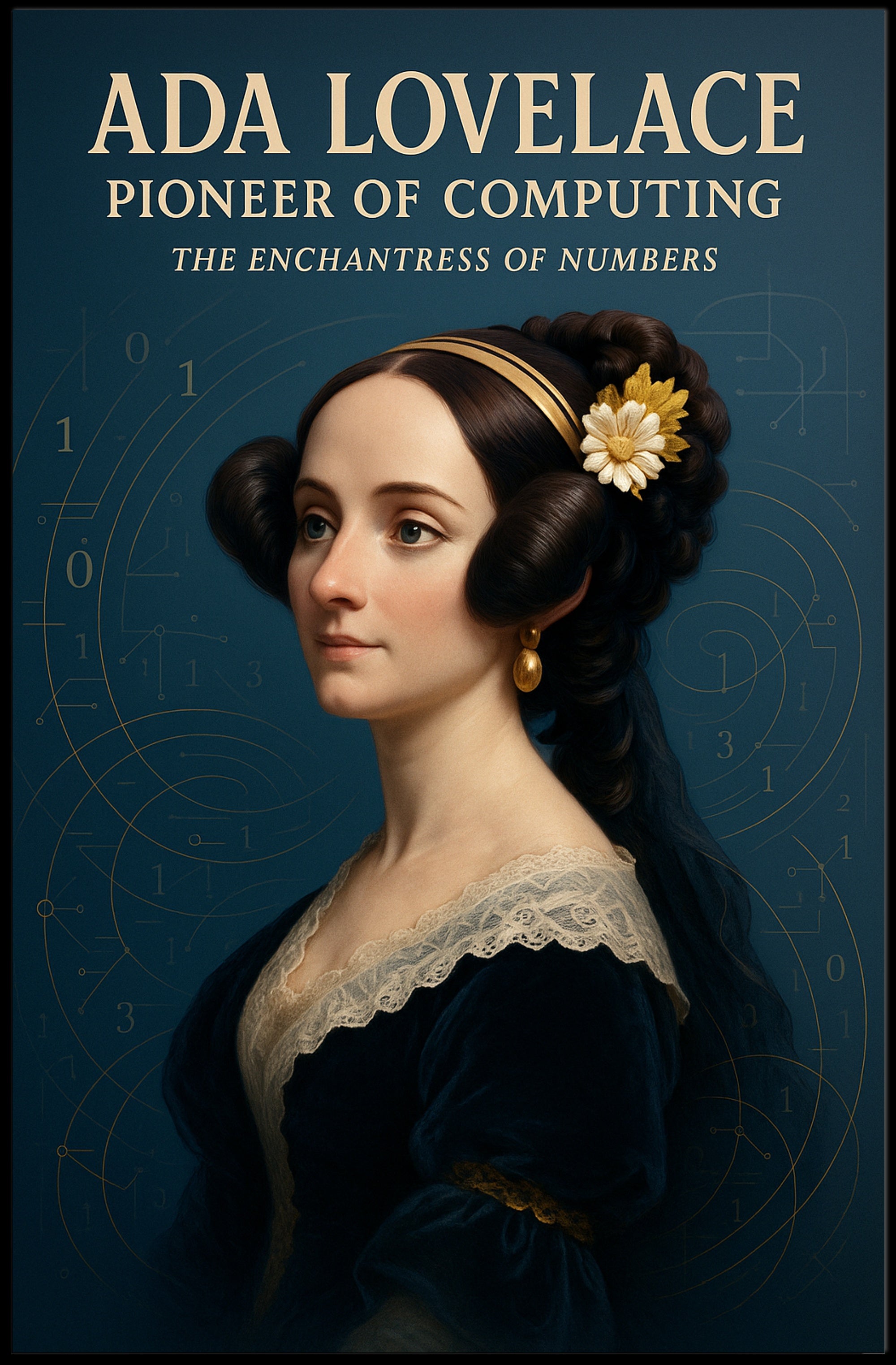 Ada Lovelace Portrait with Vintage Elegance Historical or Presidential Poster