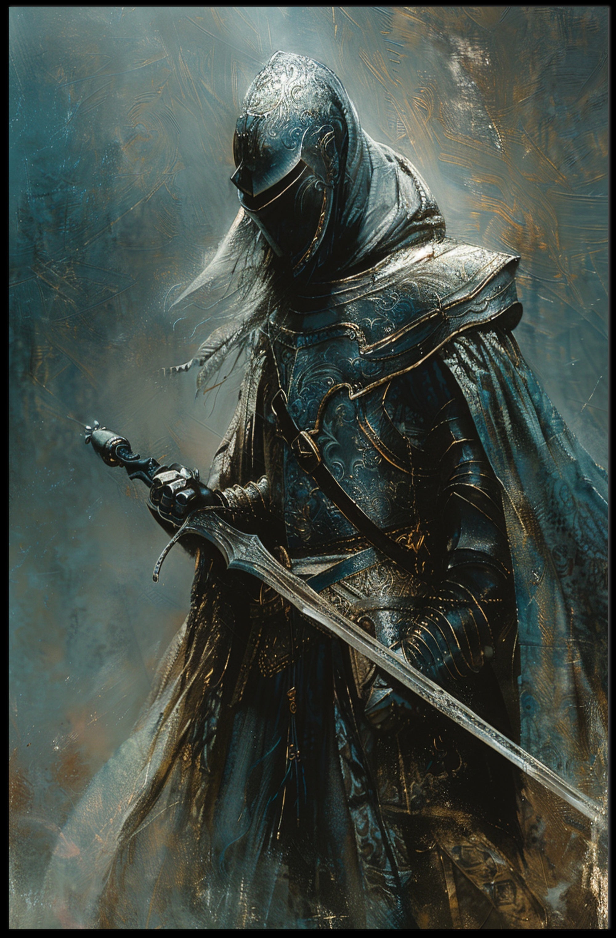 Medieval Knight in Armor: Fantasy or Mythology Poster PosterGoat