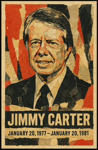 Jimmy Carter 39th President of the United States Layered paper Collage Poster