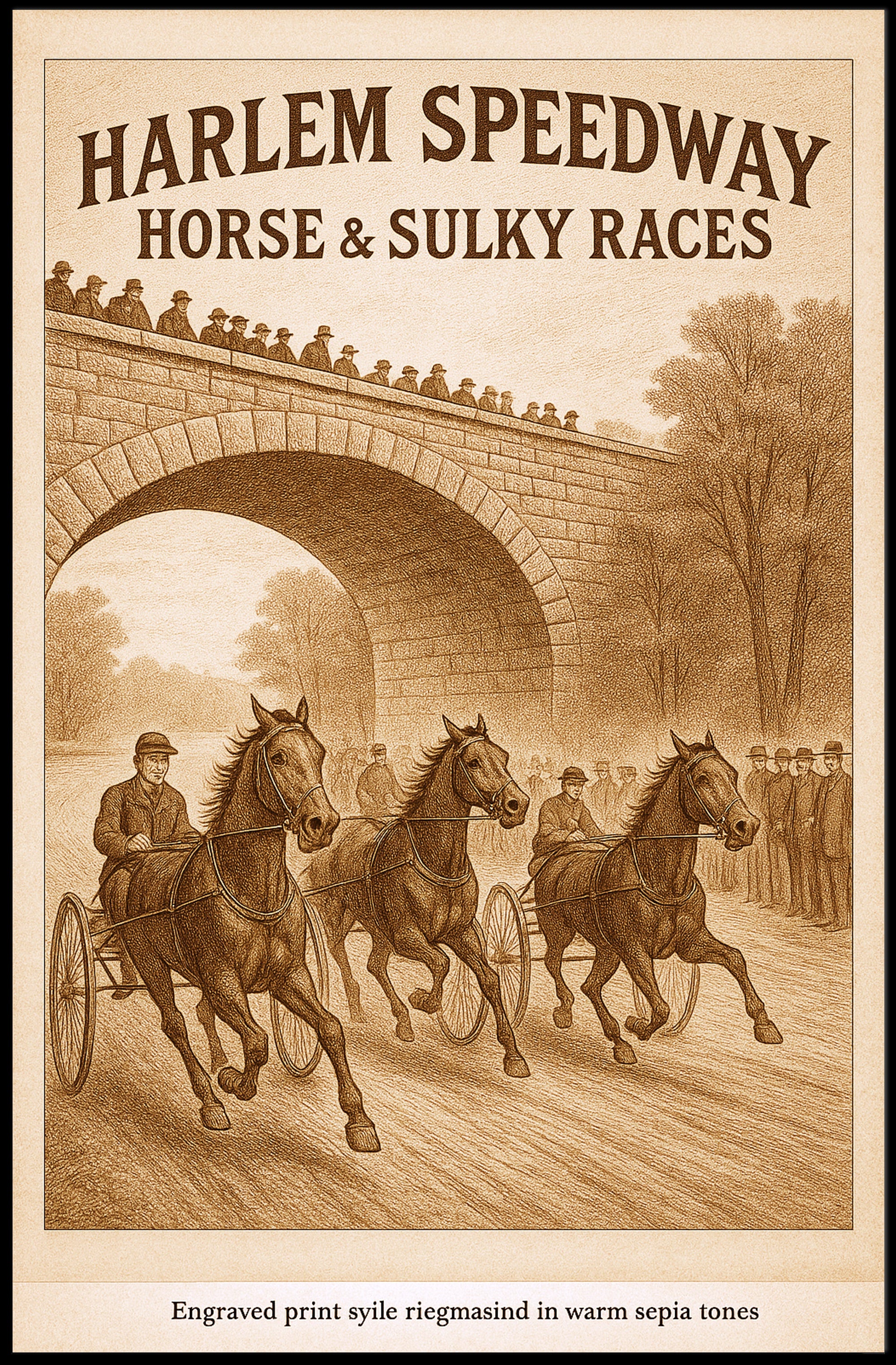 Harlem Speedway Horse Racing Poster PosterGoat