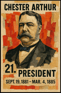 Chester A. Arthur 21st President of the United States Layered paper Collage Poster