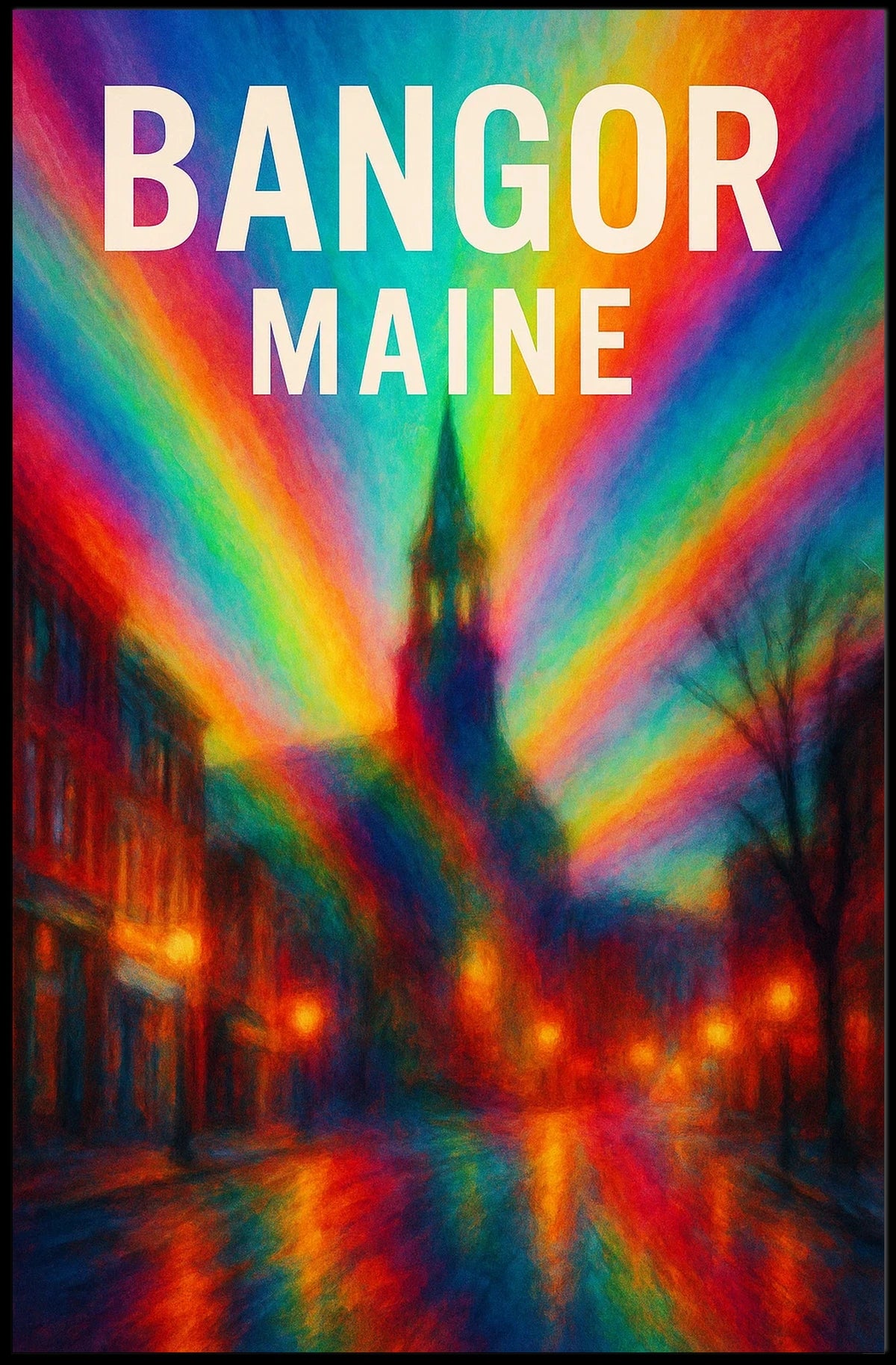 Bangor, Maine A Vibrant Impression Poster