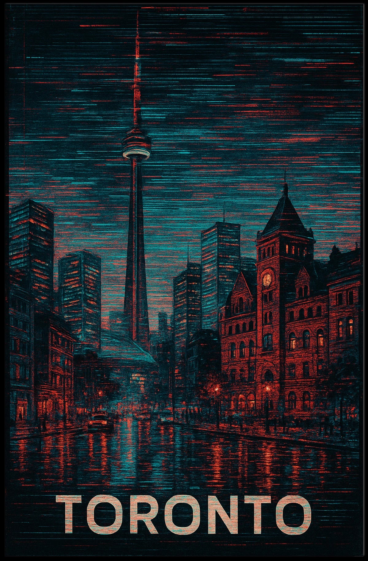 Toronto Skyline At Night Poster