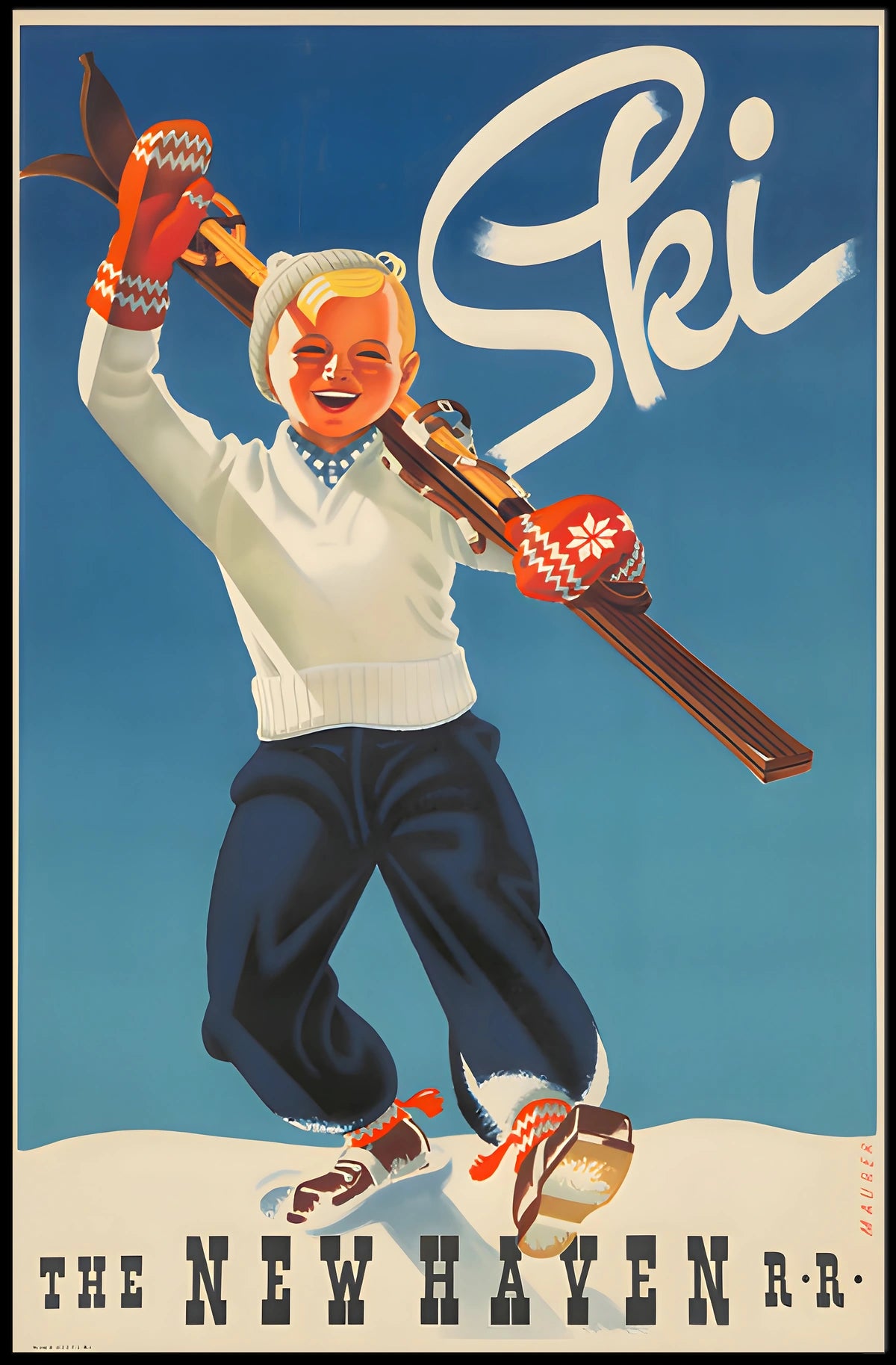 Ski Adventures with New Haven R.R Poster