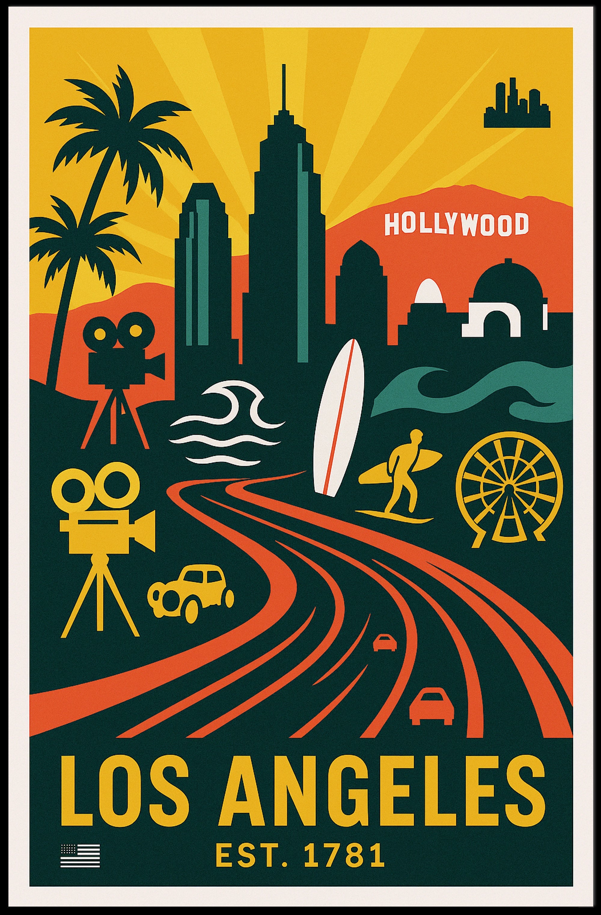 Los Angeles City of Dreams Poster PosterGoat