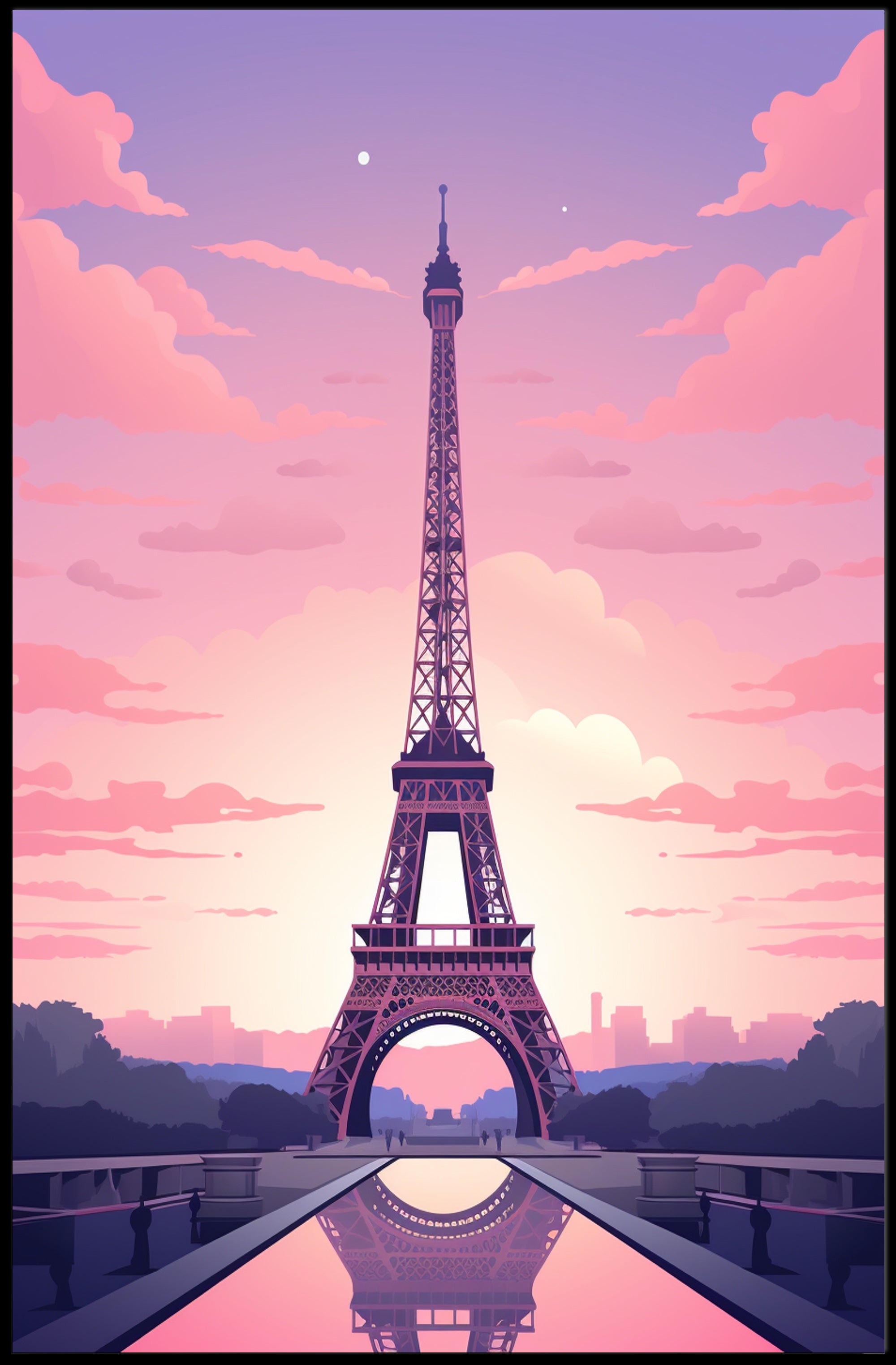 Eiffel Tower At Sunset Poster