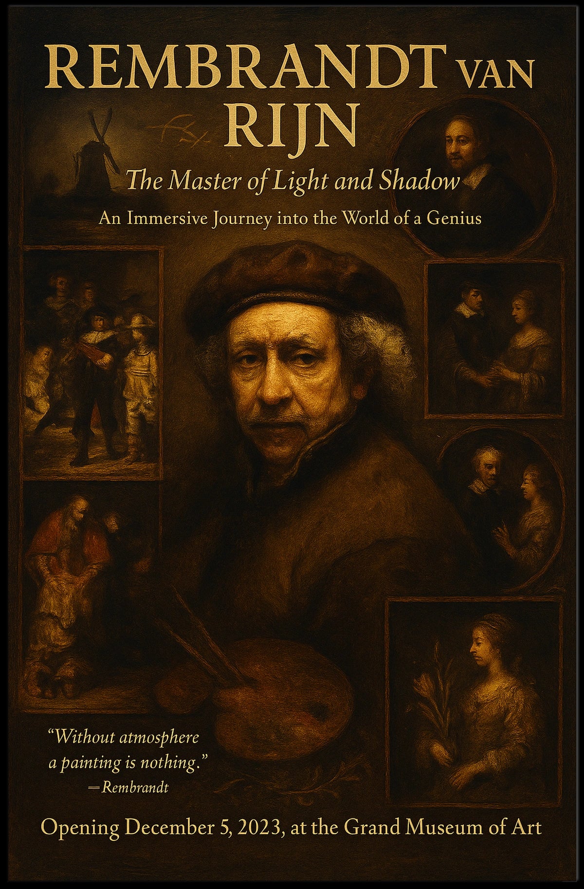Rembrandt van Rijn The Master of Light and Shadow Poster