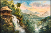 Serene Jungle Waterfall Escape Art Poster