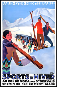 Vintage Ski Adventure at Mont Blanc Travel Poster PosterGoat