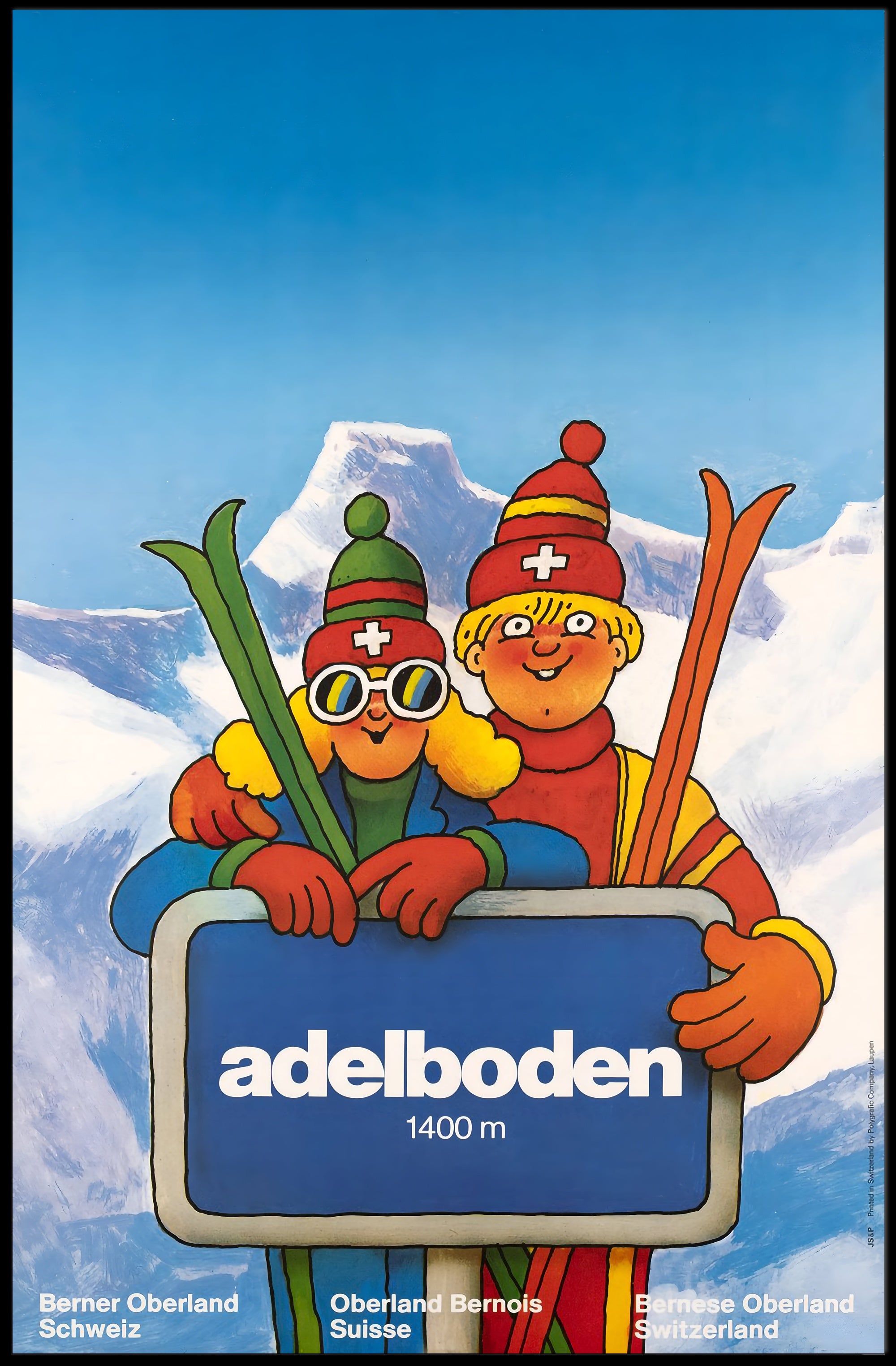 Winter Fun in Adelboden Poster PosterGoat
