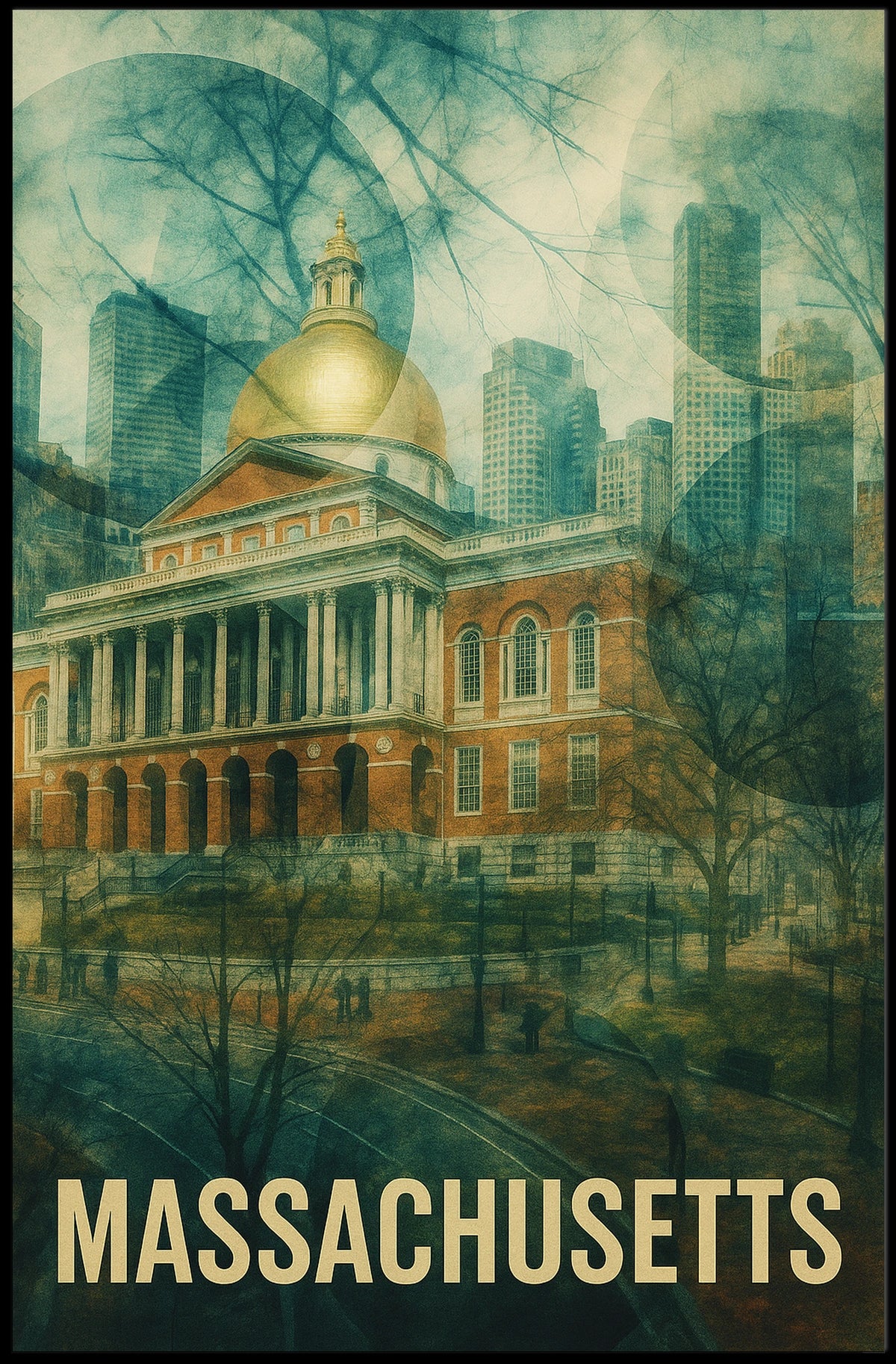 Massachusetts State House Poster