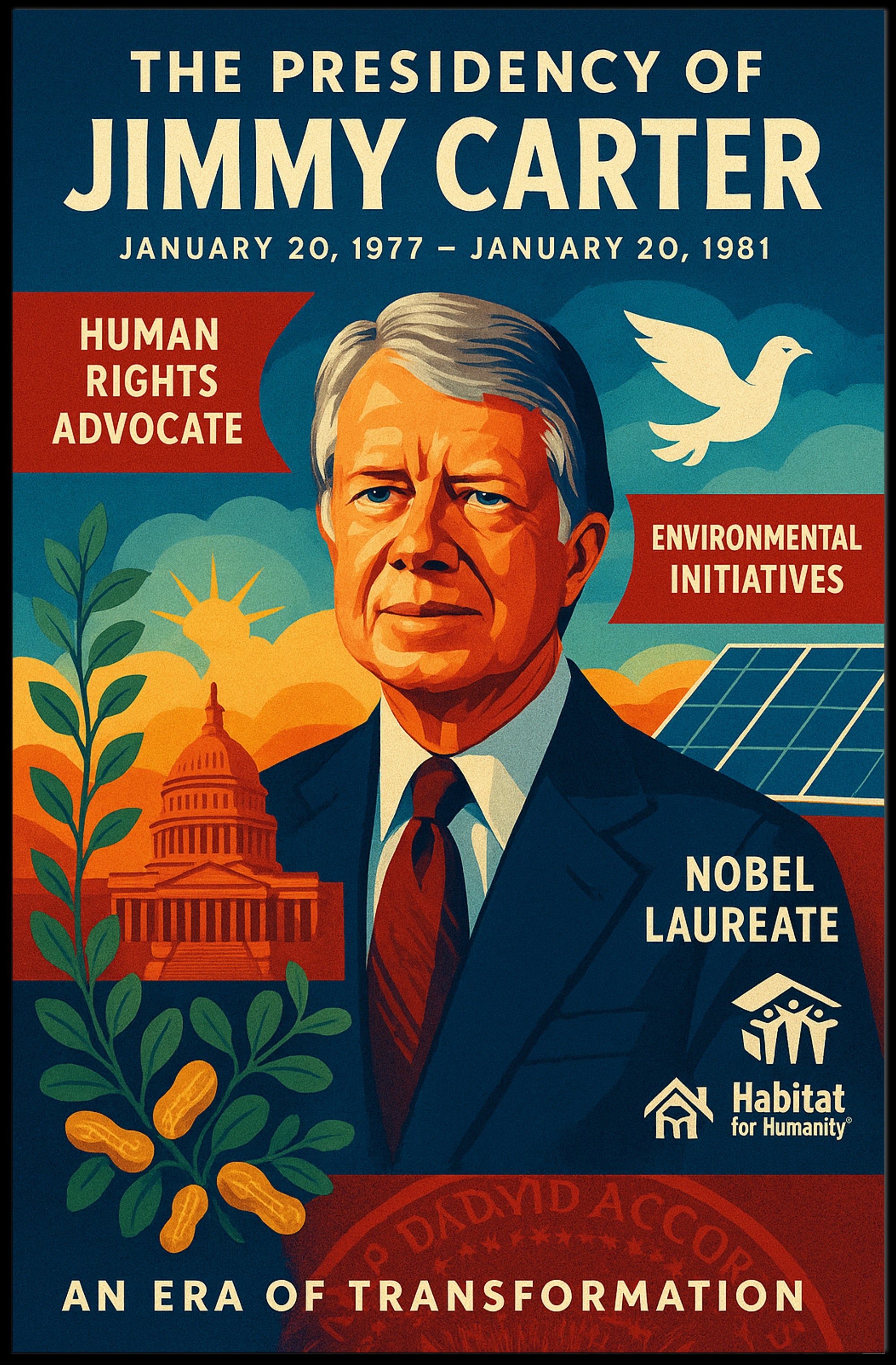 Jimmy Carter Era of Transformation Poster Wall Art PosterGoat