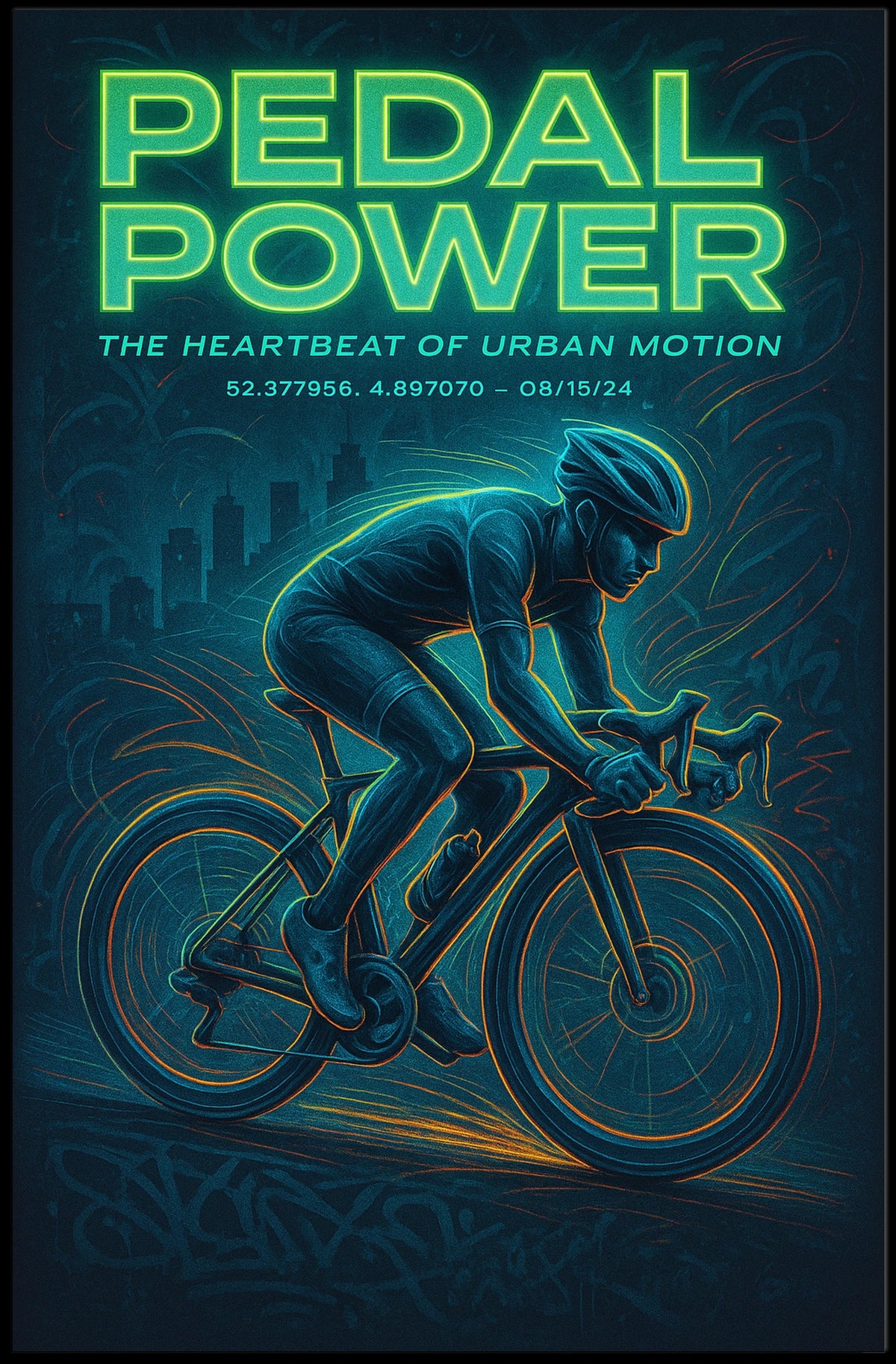 Pedal Power The Heartbeat of Urban Motion Poster
