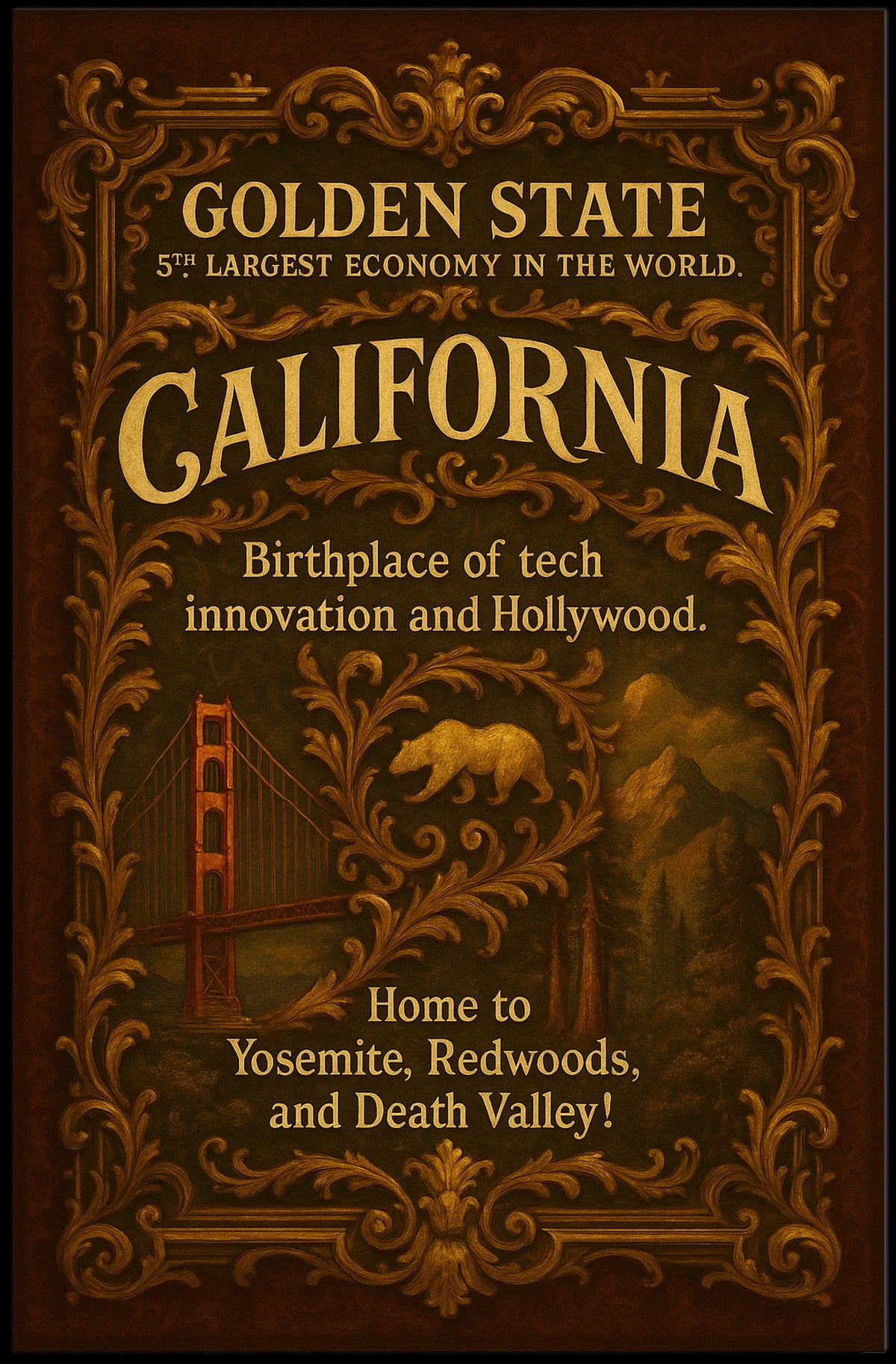 California The Golden State Poster