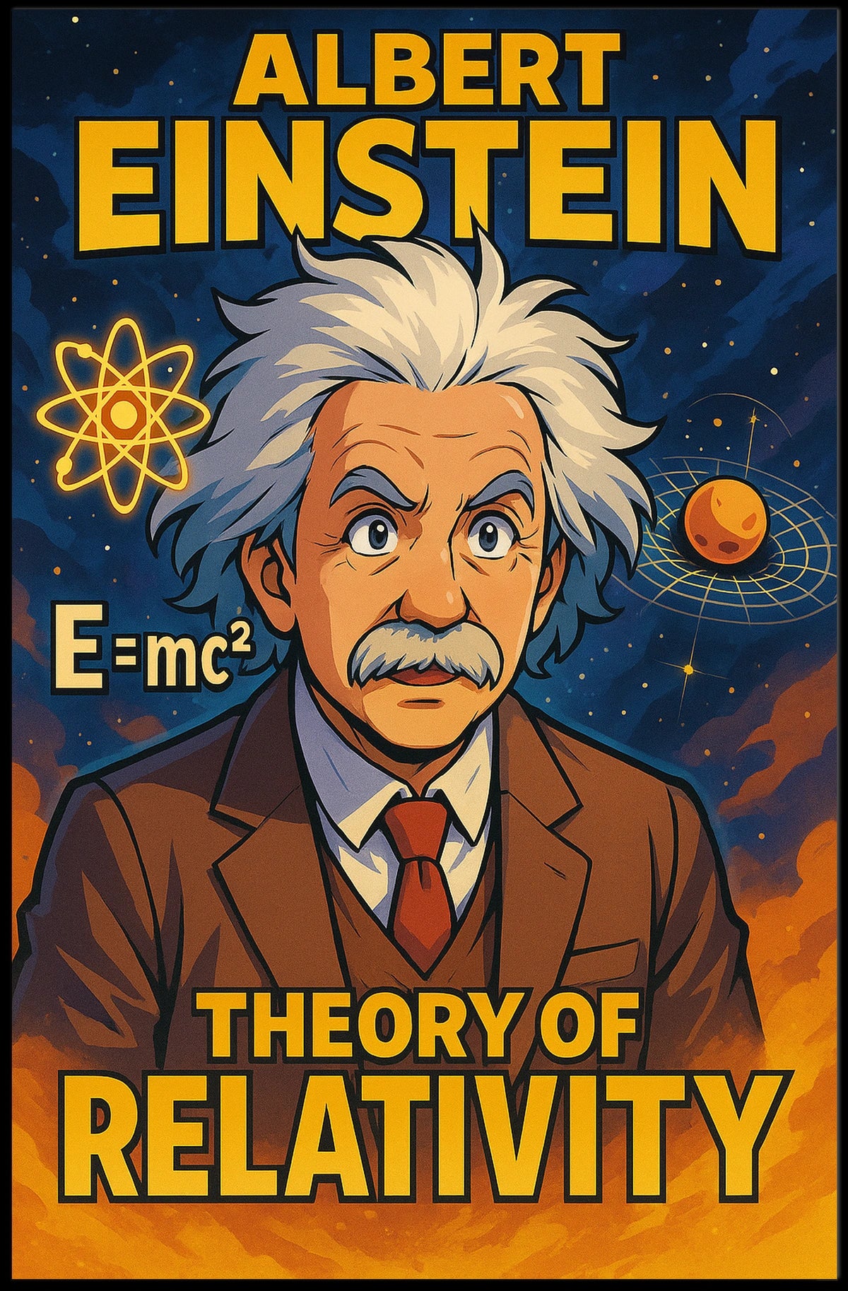 Albert Einstein Relativity Timeless Vintage Science Wall Art Inspiring Intellectual Decor Poster