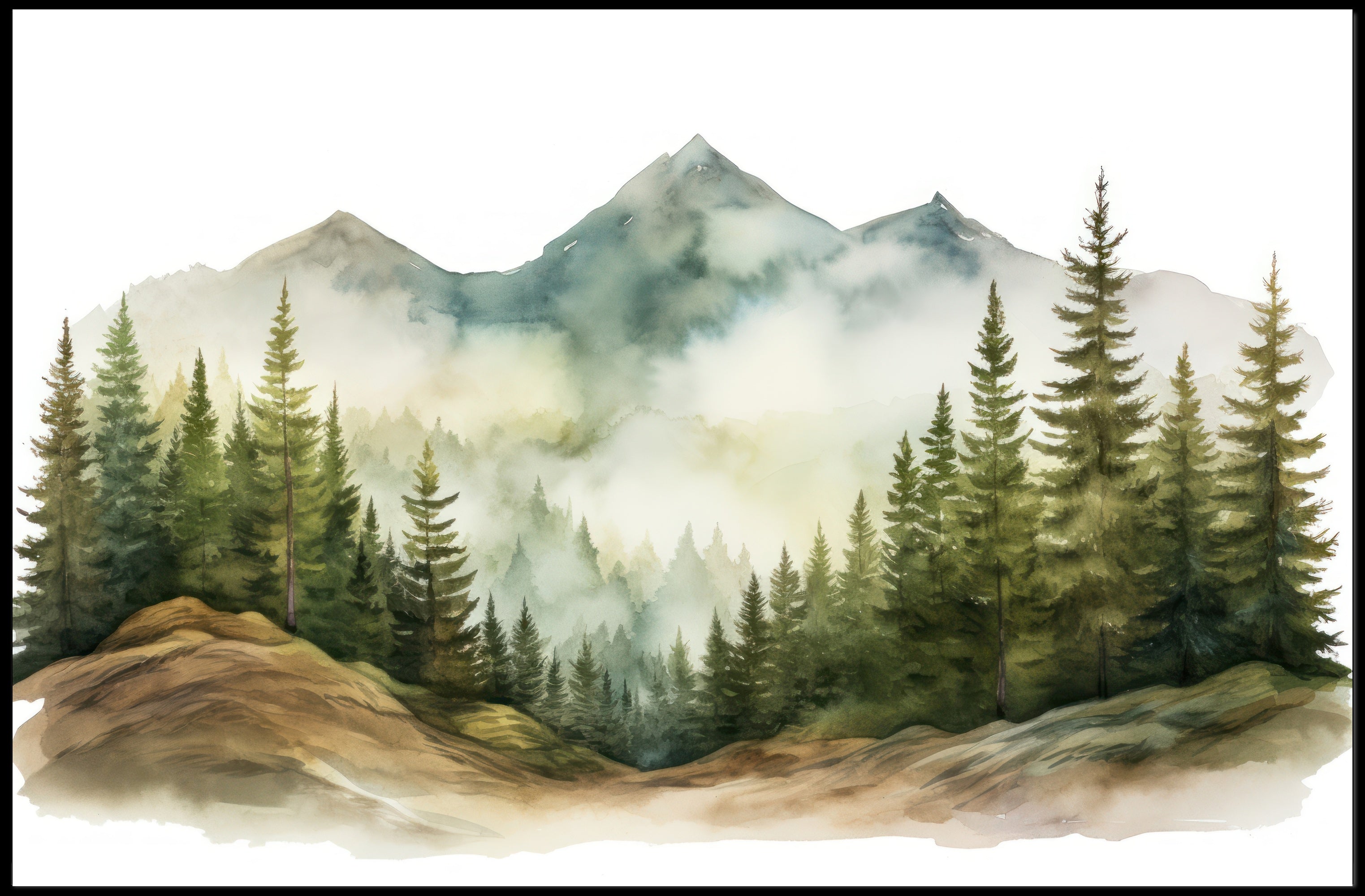 Tranquil Mountain Landscape Poster