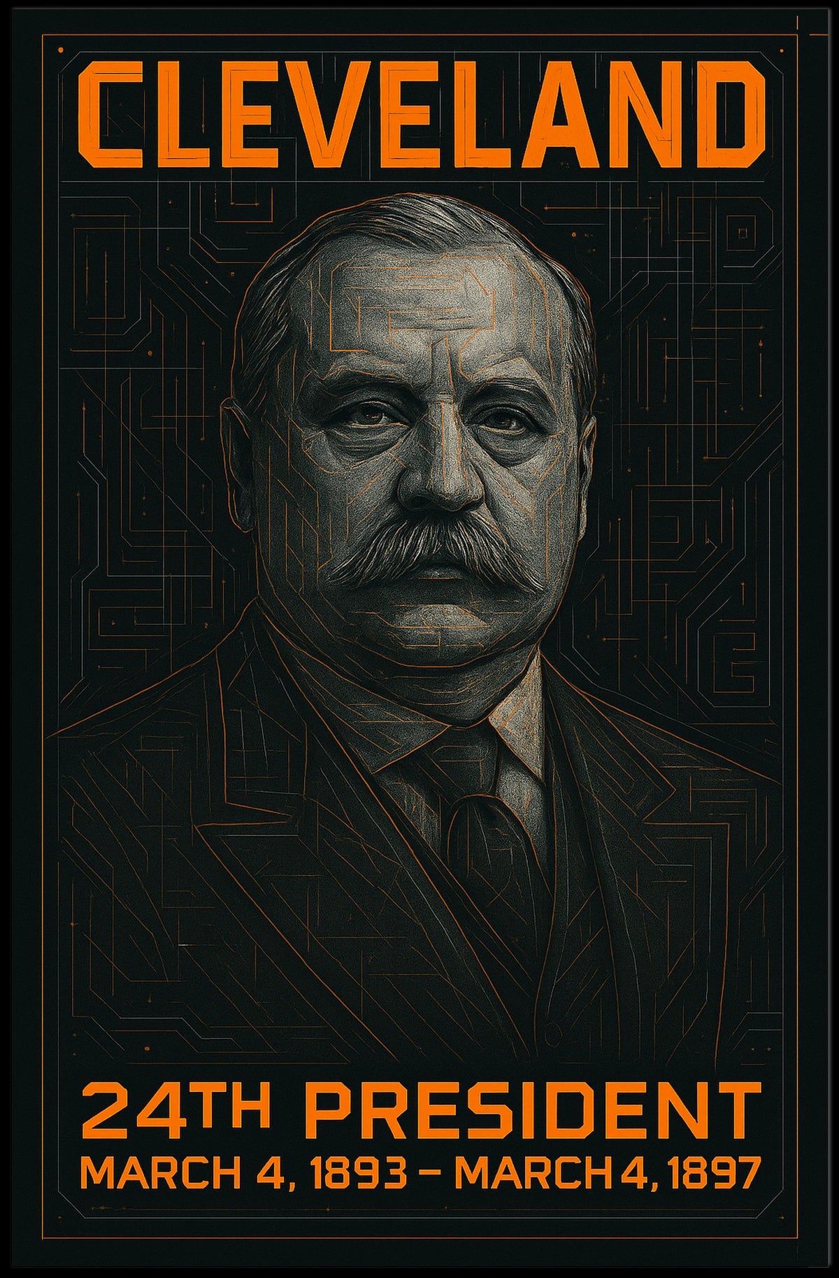 Donald Trump Presidency Power Geometric Contemporary Poster