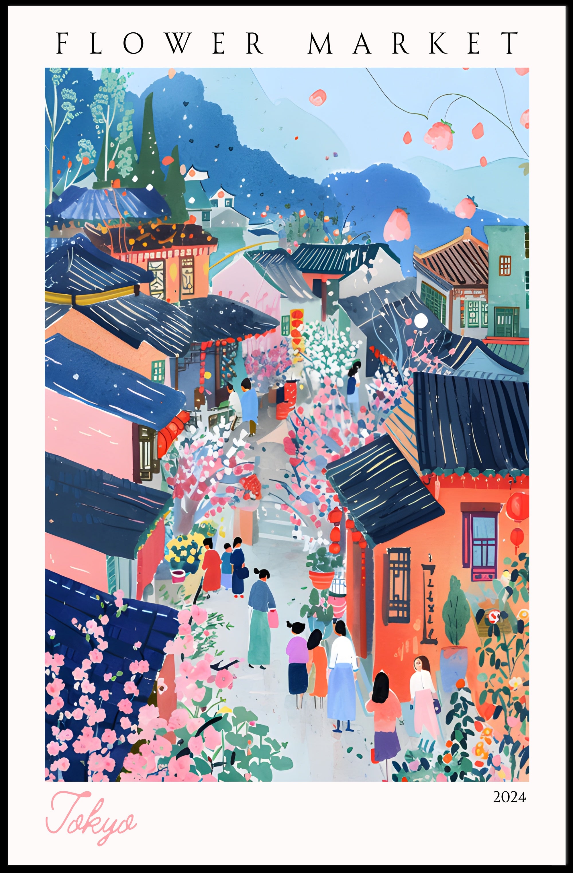 Flower Market in Tokyo Poster PosterGoat