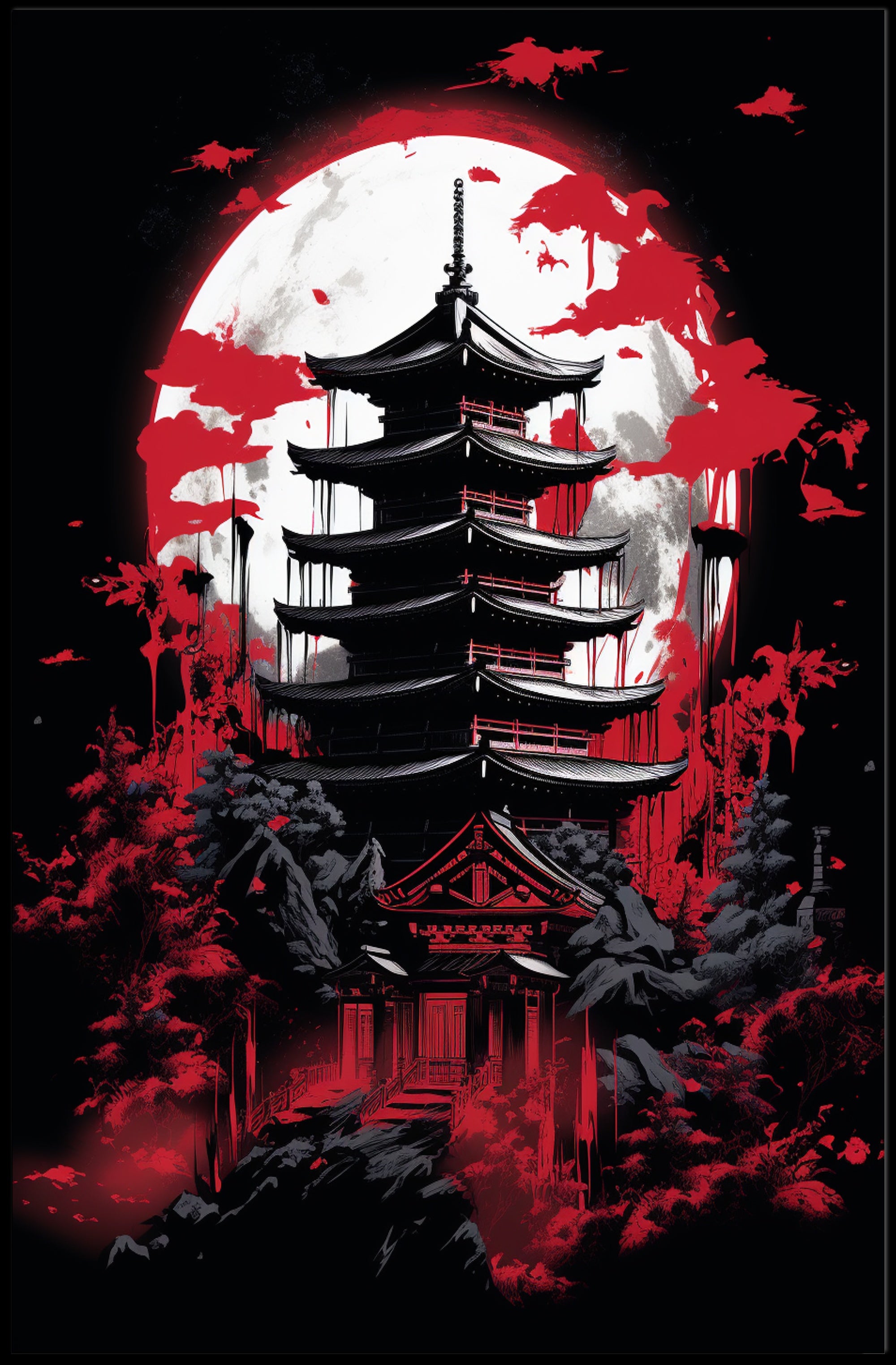 Moonlit Pagoda Poster