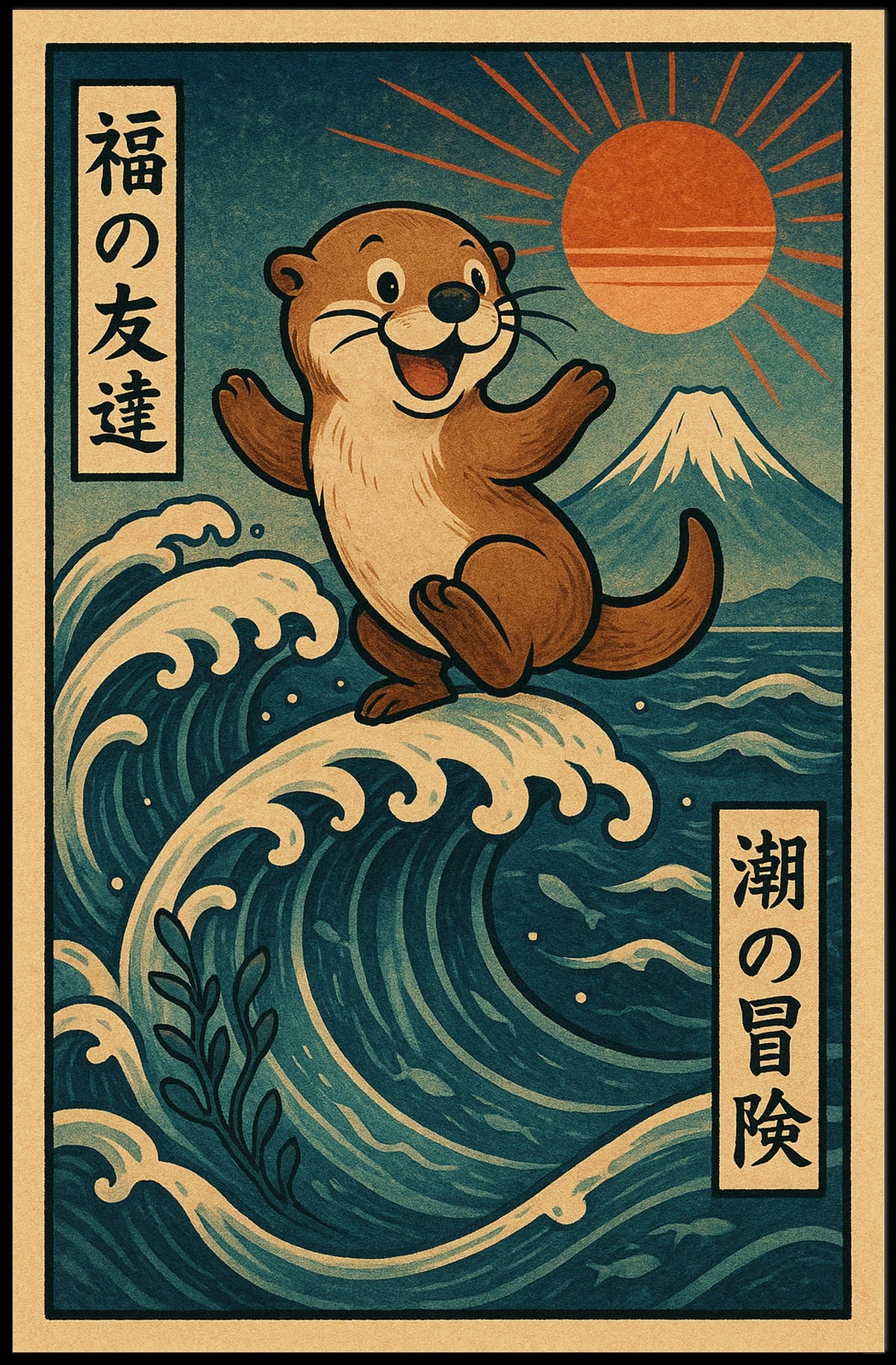 Otters Ocean Adventure Poster