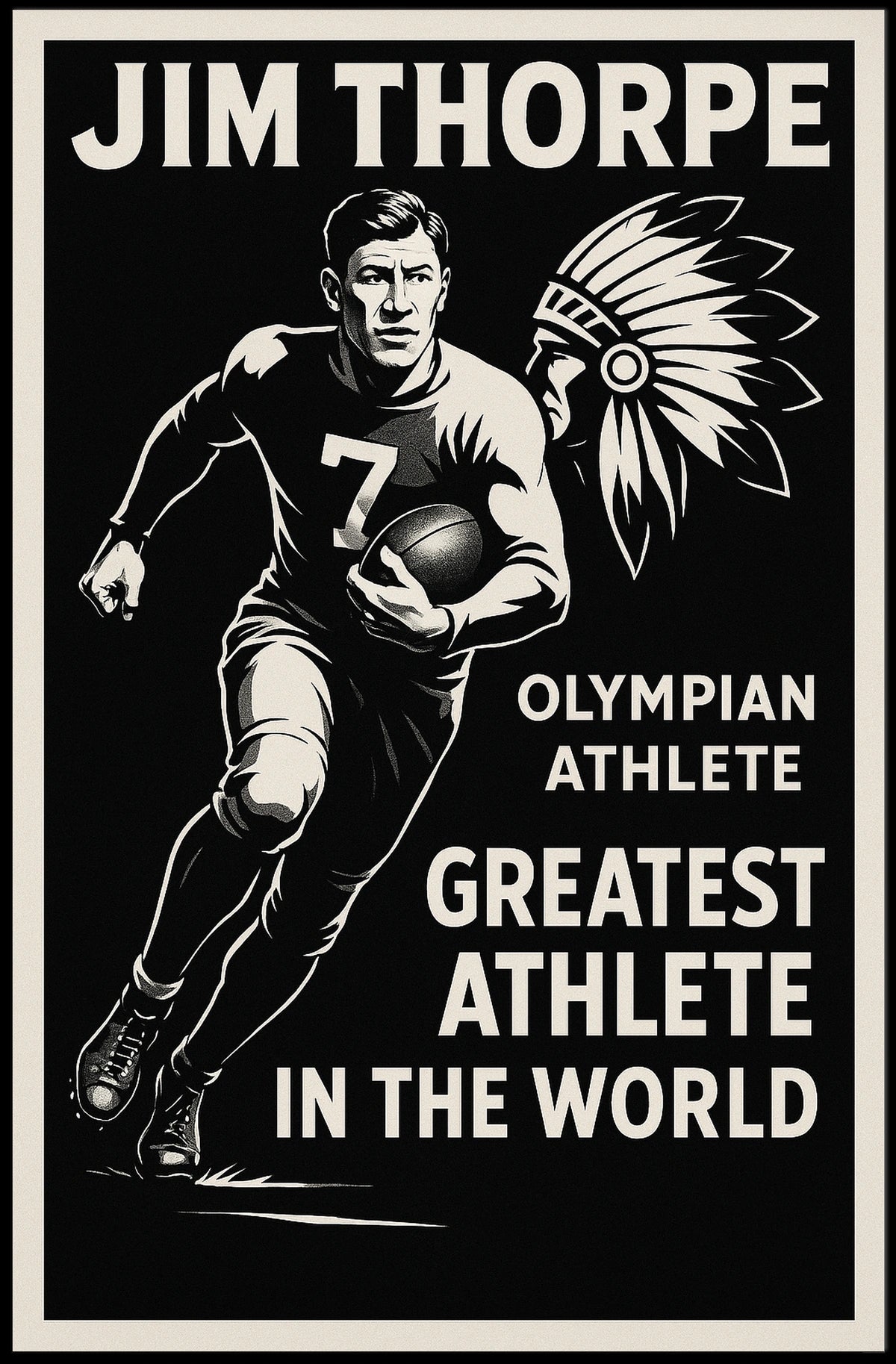 Celebrating an Olympian Legend Jim Thorpe Poster