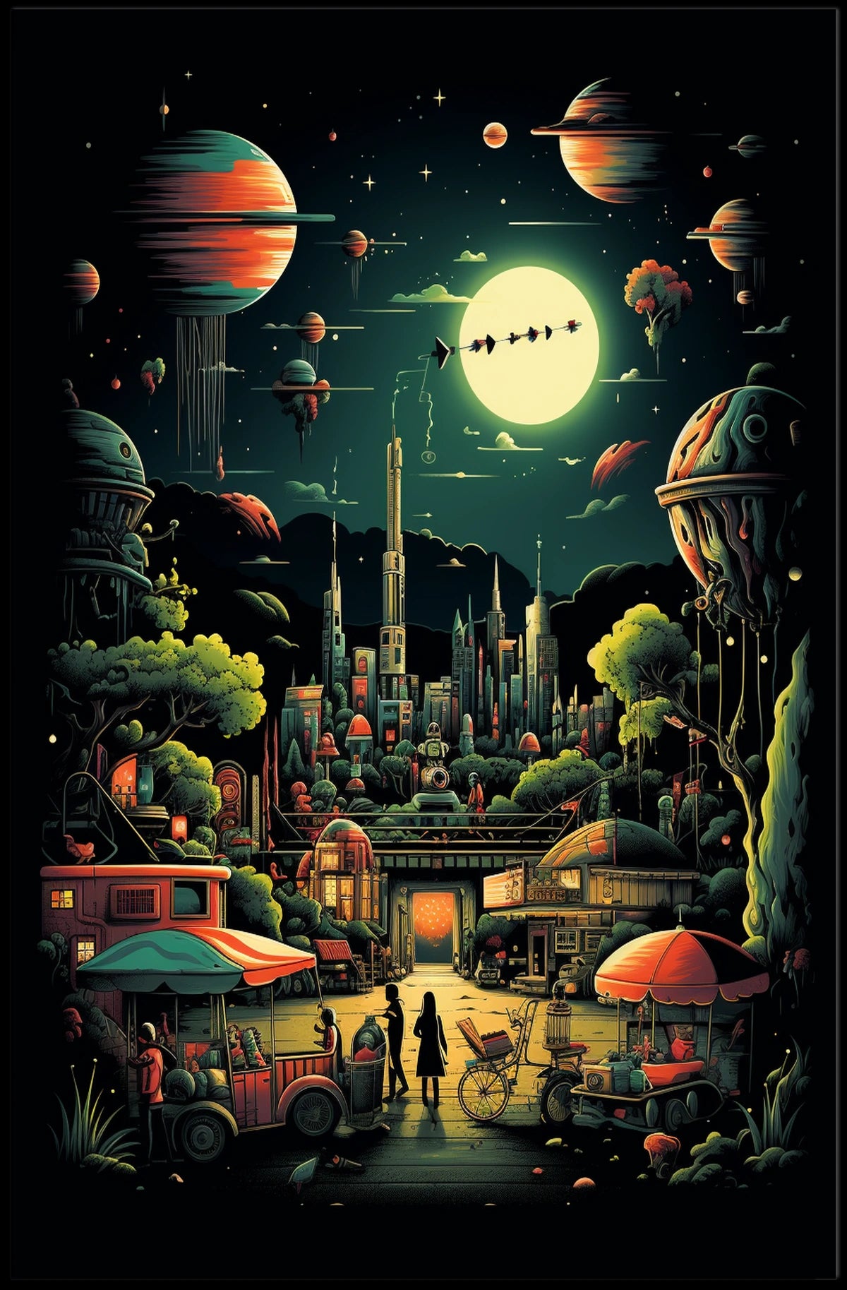 Cosmic Cityscape Poster