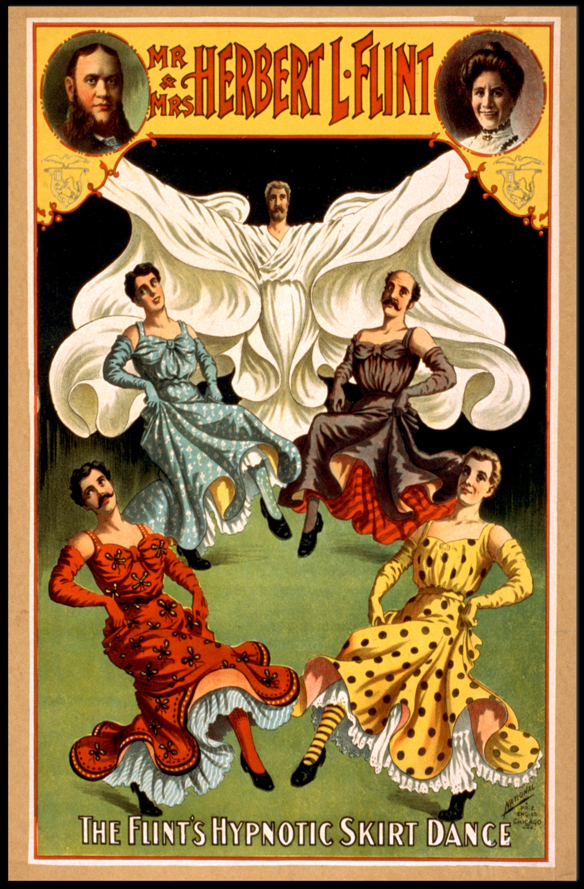 Hypnotic Skirt Dance Theatrical Performance Cultural Poster
