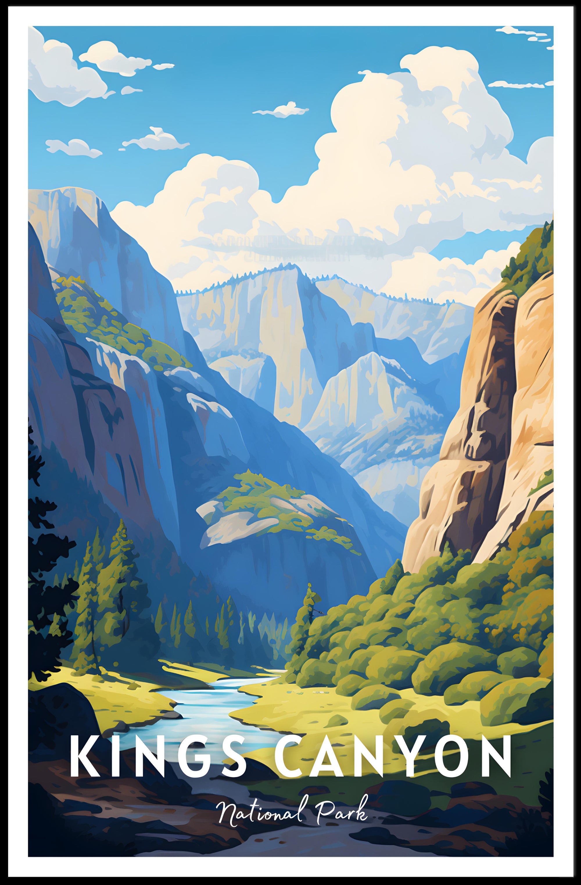 Kings Canyon National Park Scenic Poster Print