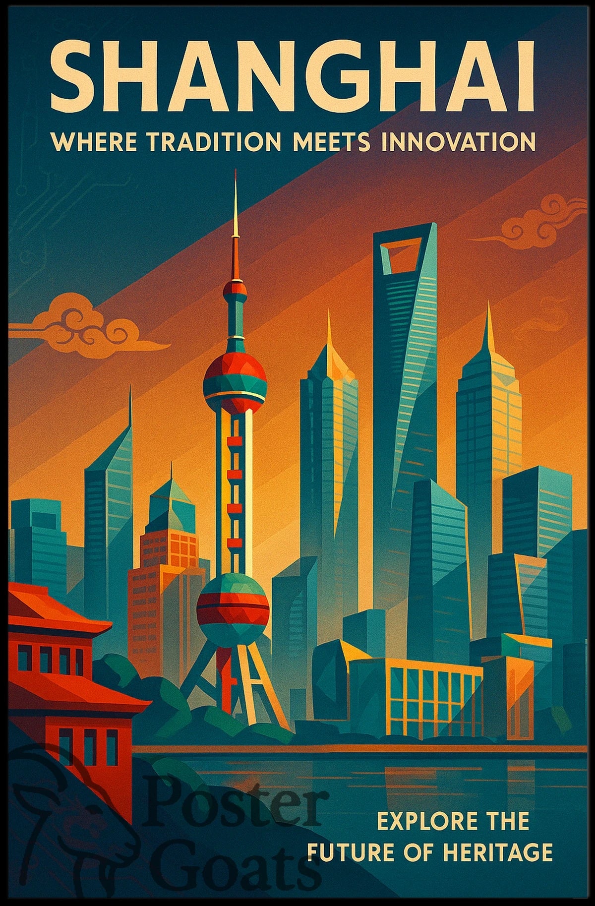 Shanghai: Tradition Meets Innovation Urban or Cityscape Poster