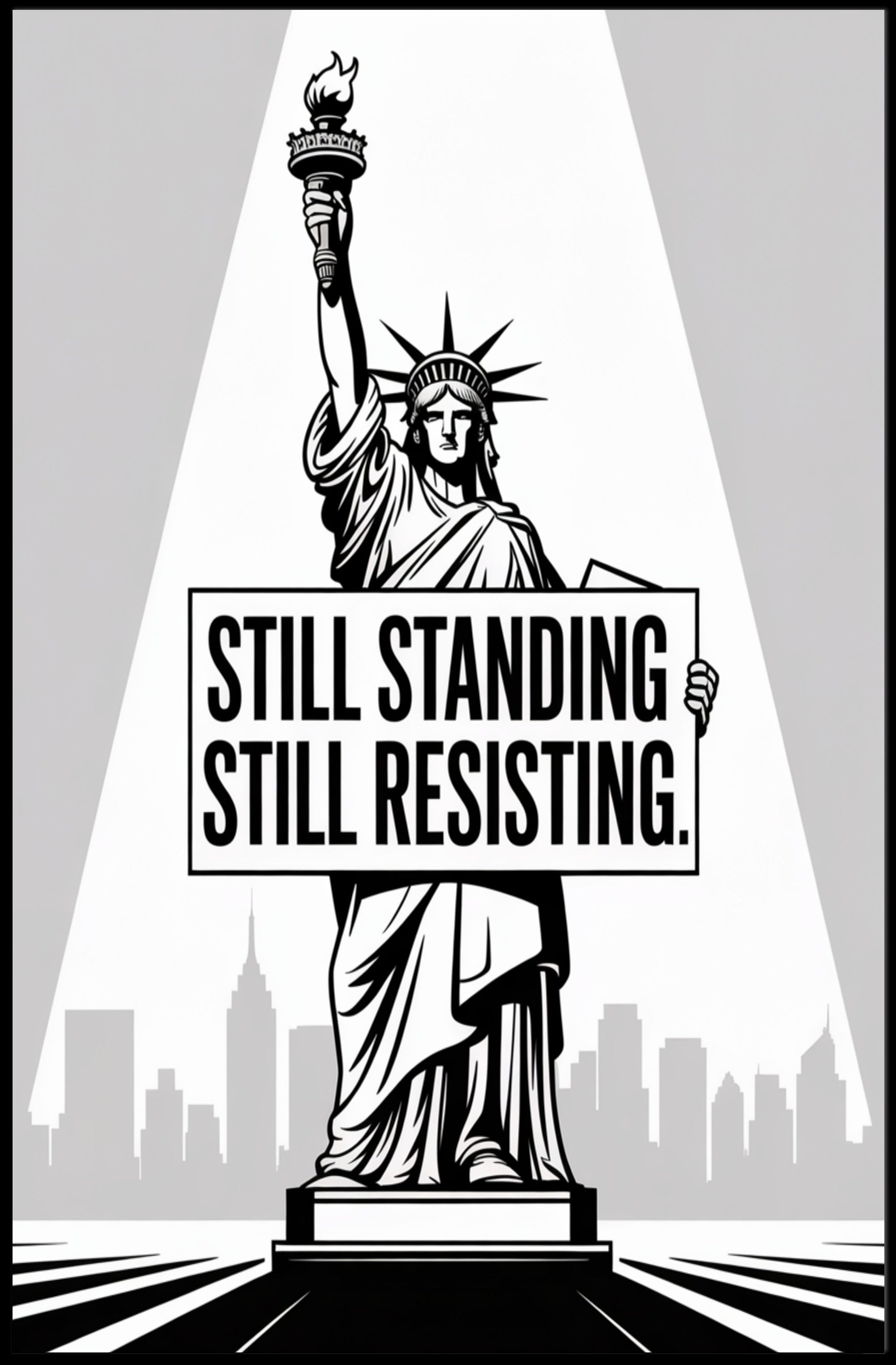 Statue of Liberty Political Poster: Bold Graphic Style