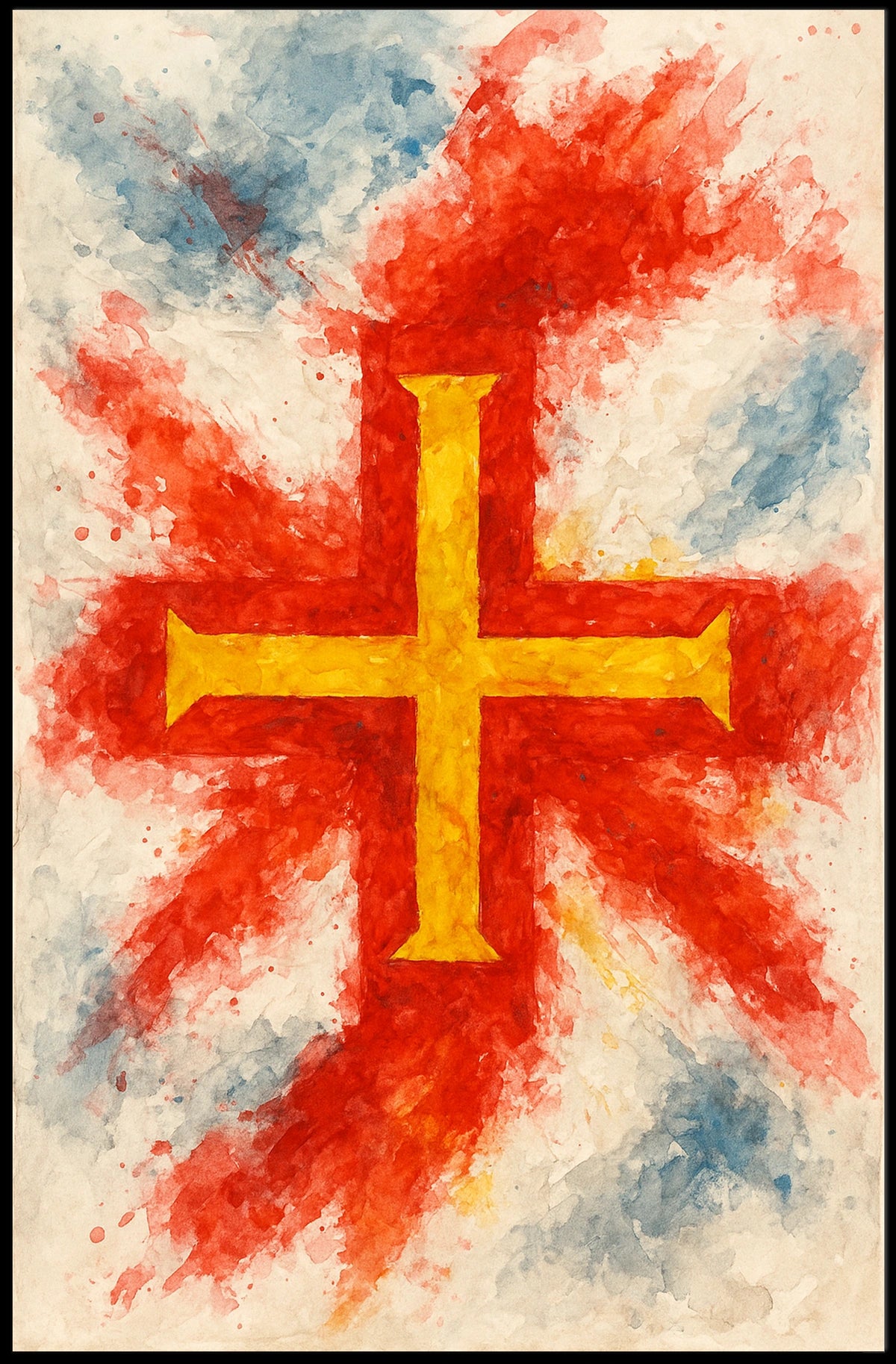 Vibrant Cross Abstract Poster