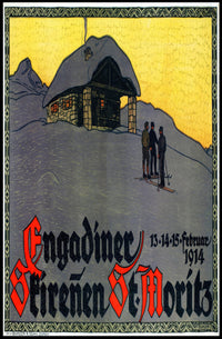 Vintage St. Moritz Winter Sports Travel Poster PosterGoat